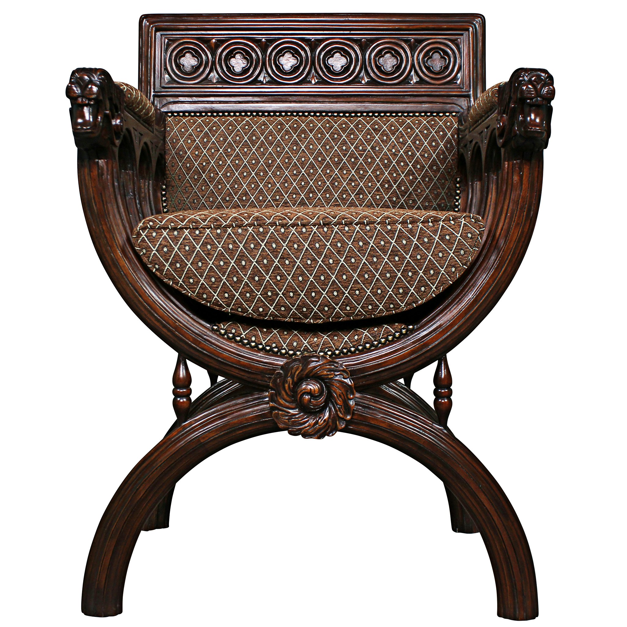 Toscano™ Renaissance San Lorenzo Chair - Brown, Fabric/Mahogany