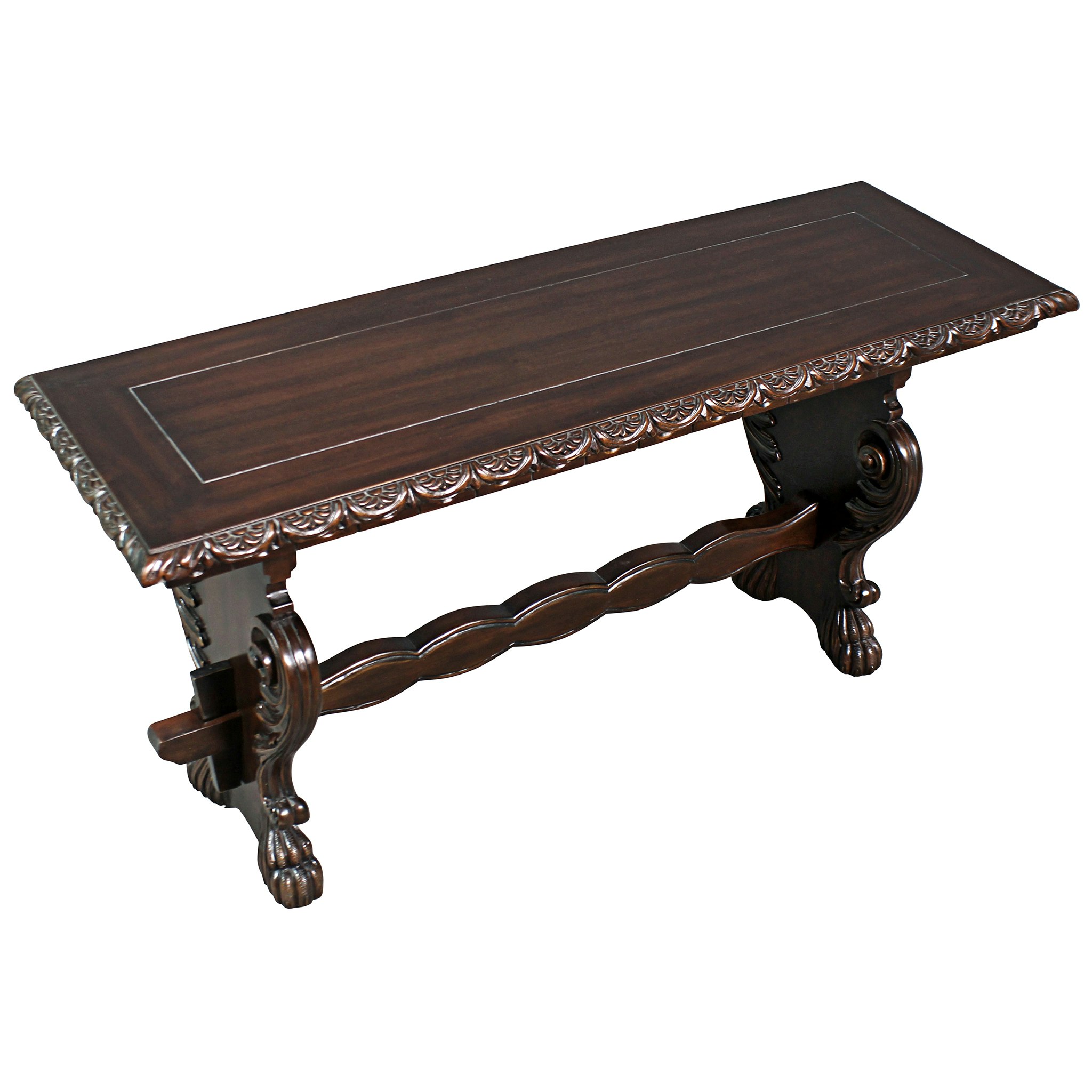 Toscano - Glastonbury Abbey Gothic Bench in Cherry, Mahogany