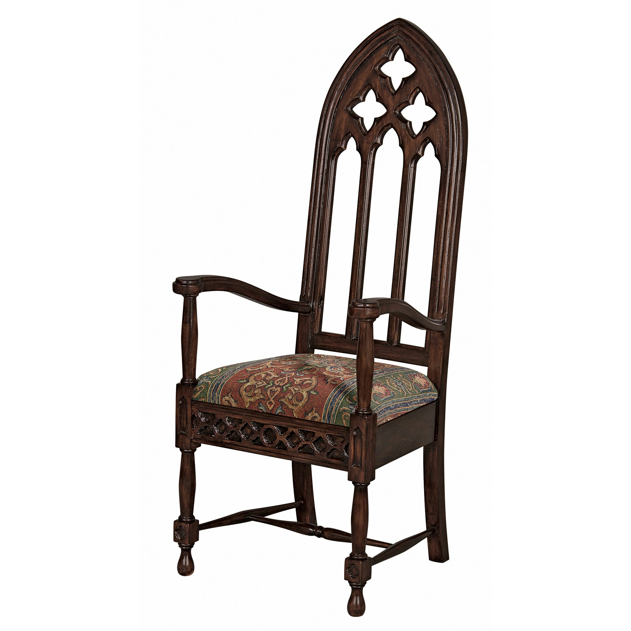 Toscano™ Viollet-le-Duc Cathedral Armchair - Mahogany