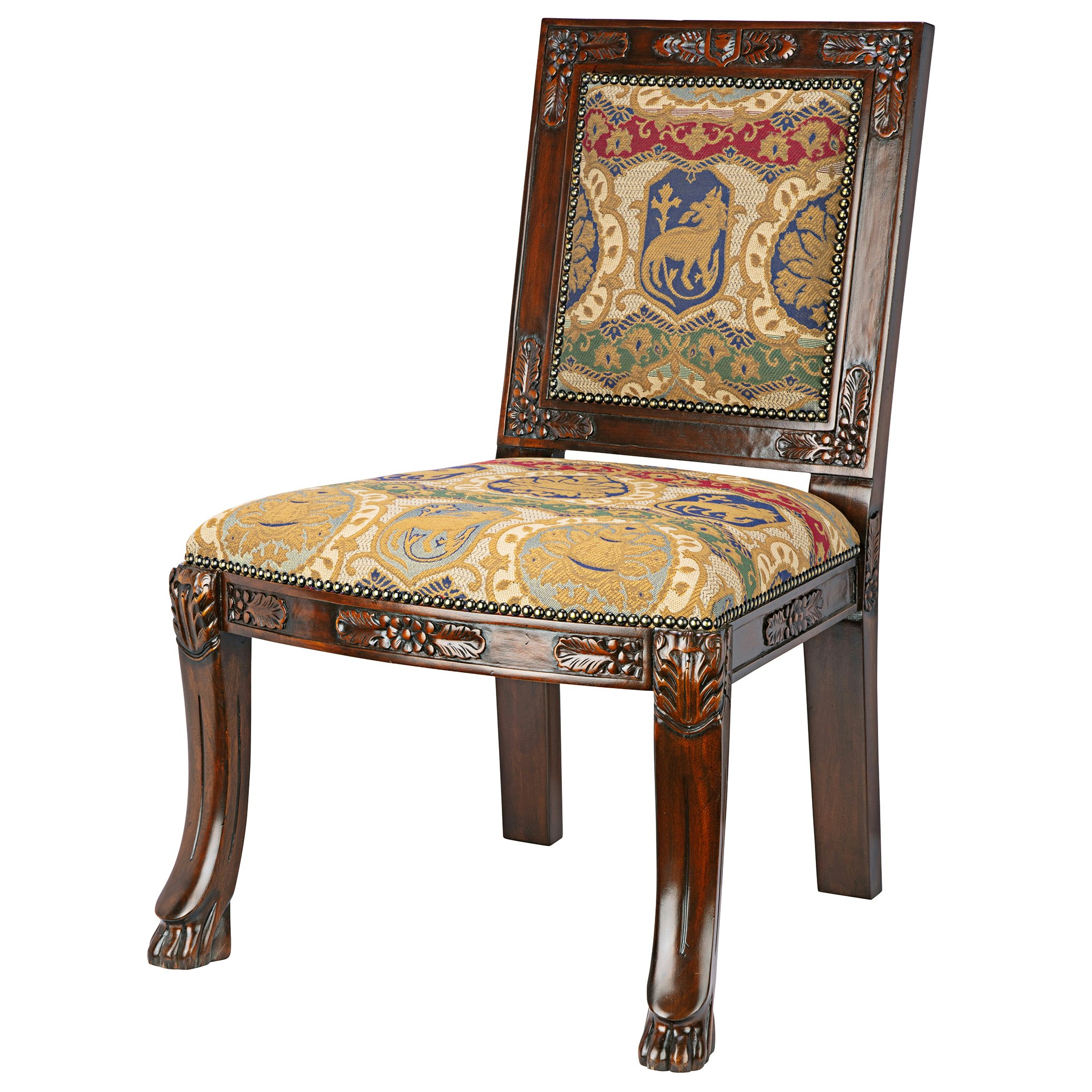 Toscano - Beardsley Heraldic Lion Side Chair in Mahogany