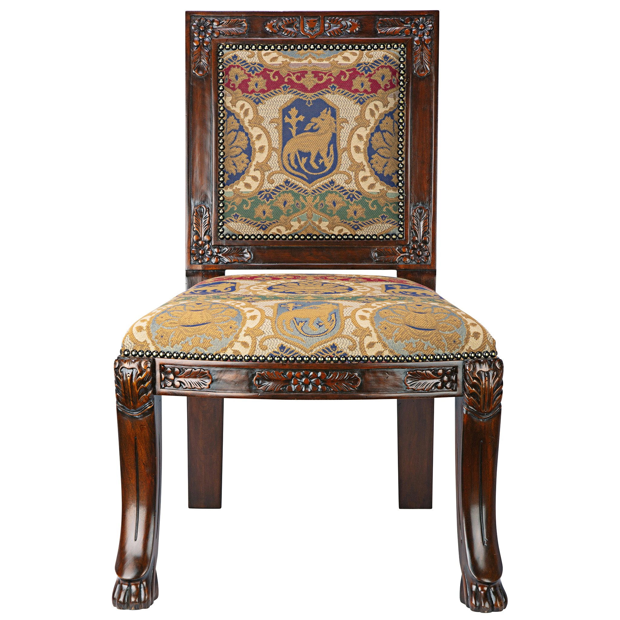 Toscano - Beardsley Heraldic Lion Side Chair in Mahogany