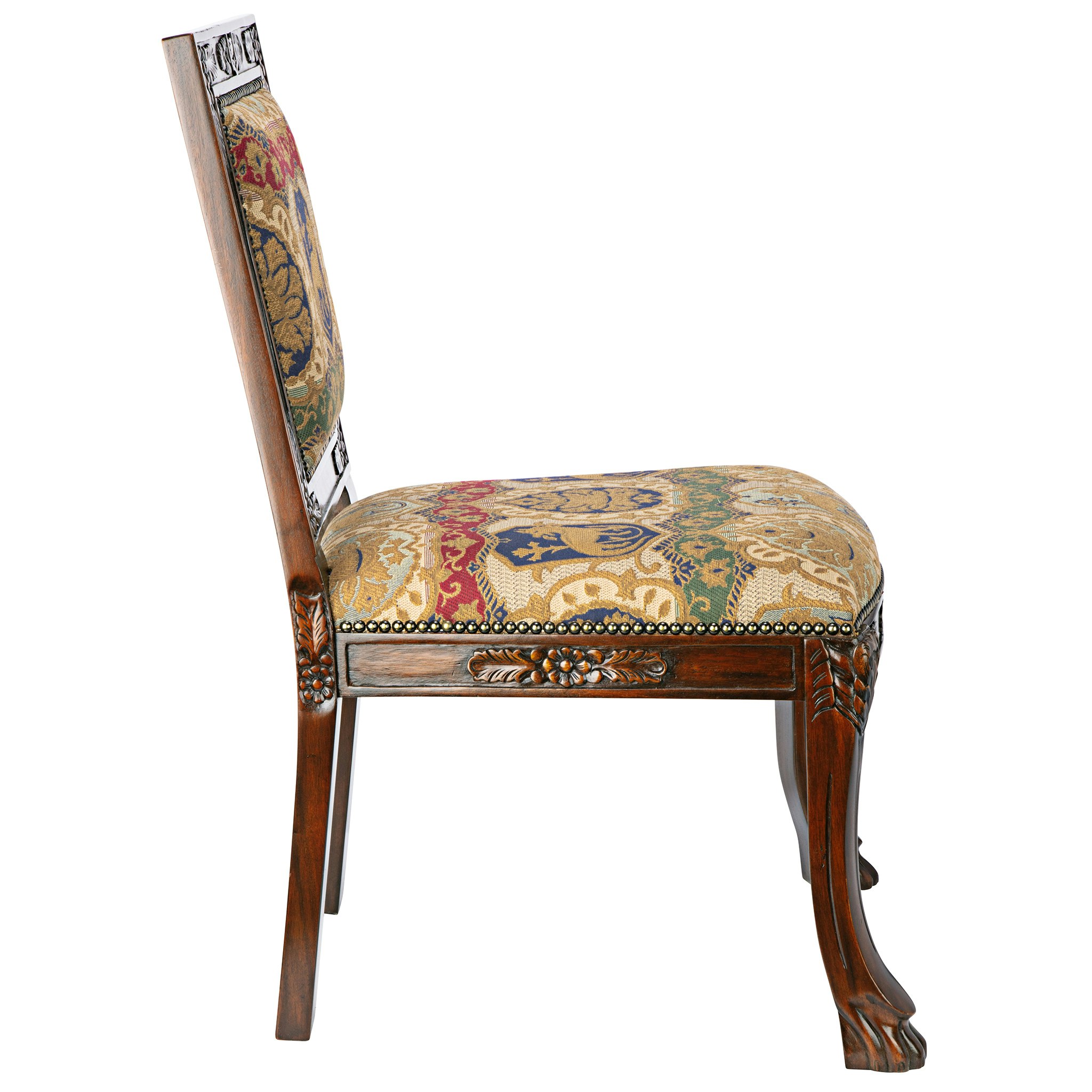 Toscano - Beardsley Heraldic Lion Side Chair in Mahogany