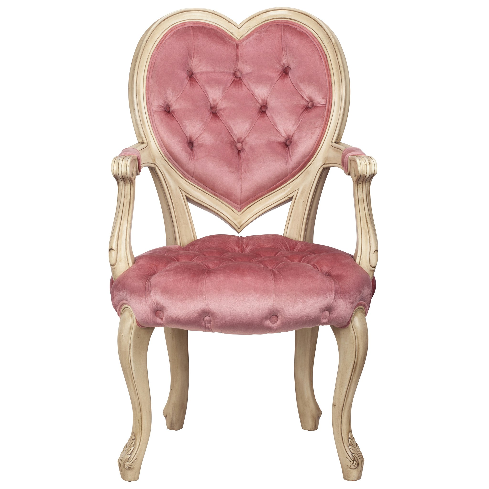 Toscano Sweetheart Victorian-Style Armchair - Cream/Pink, Mahogany/Velvet