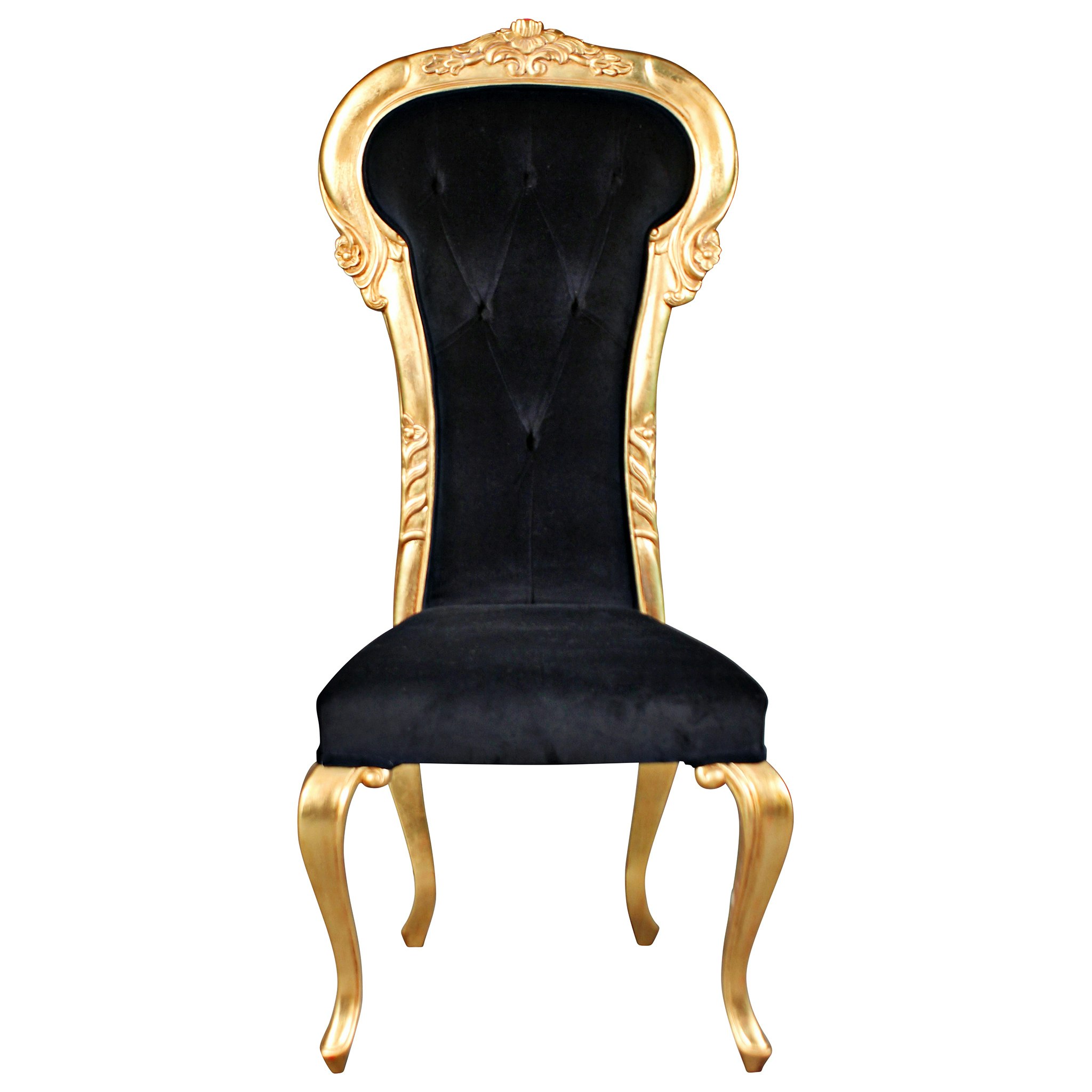 Toscano - Delacroix Gilded Side Chair in Ebony, Velvet/Mahogany