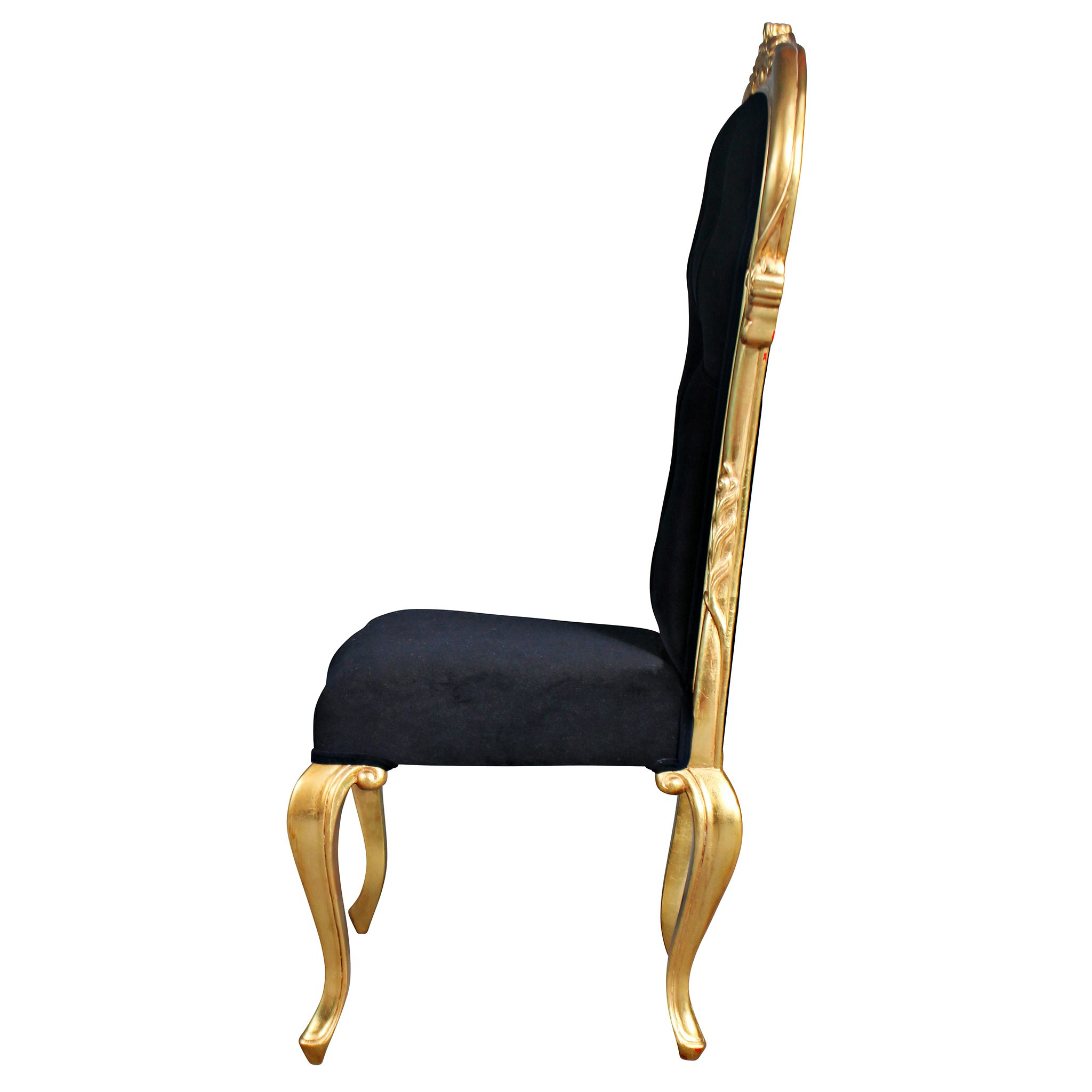 Toscano - Delacroix Gilded Side Chair in Ebony, Velvet/Mahogany