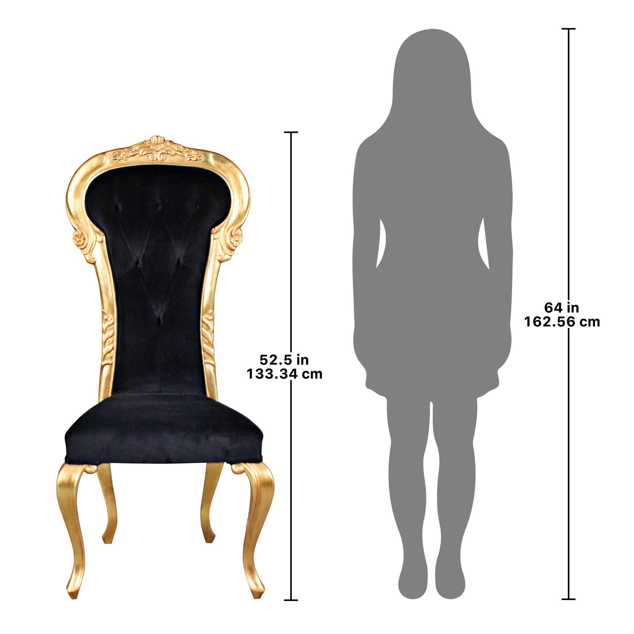 Toscano - Delacroix Gilded Side Chair in Ebony, Velvet/Mahogany