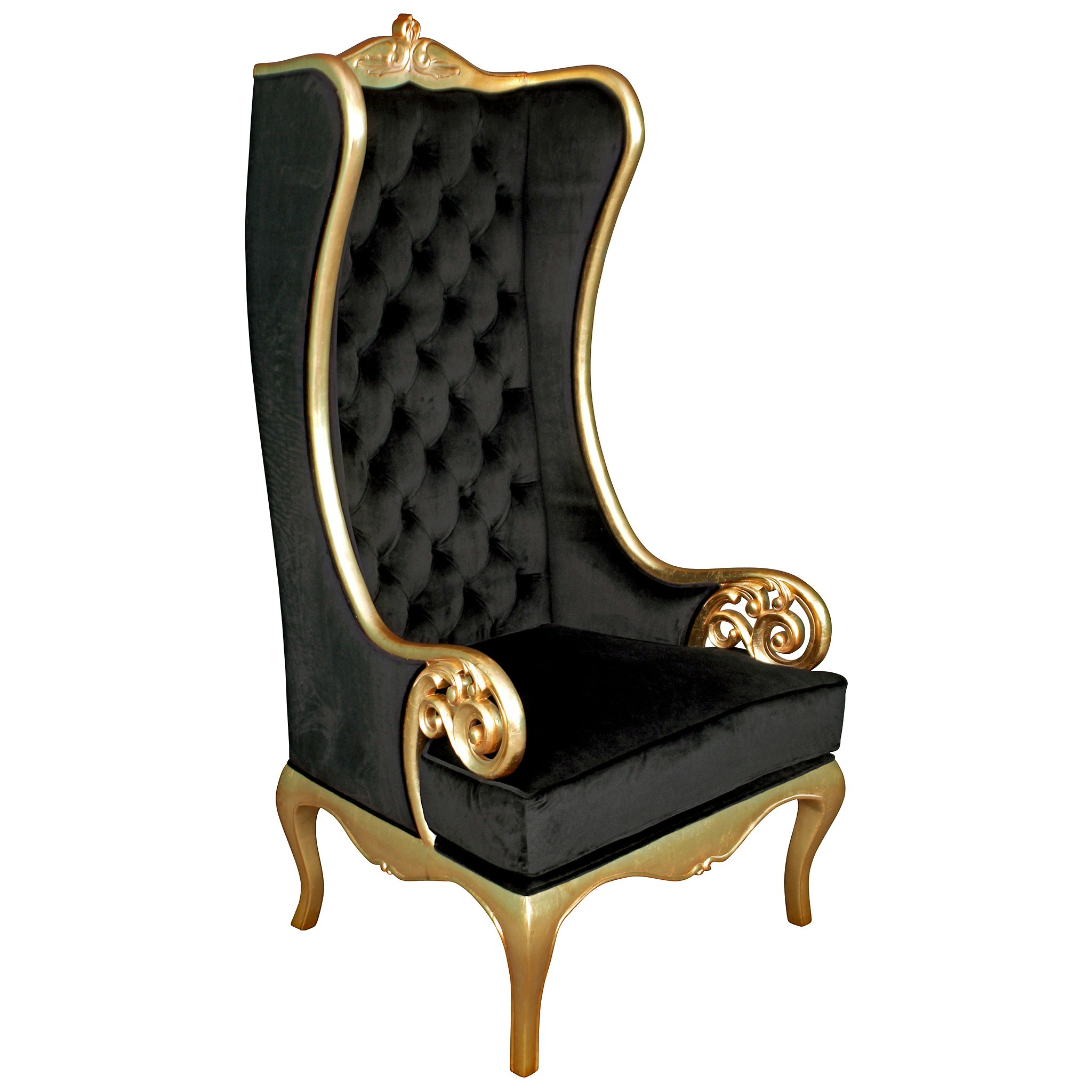 Toscano - Contemporary Palazzo Ducale Throne Chair in Ebony, Velvet