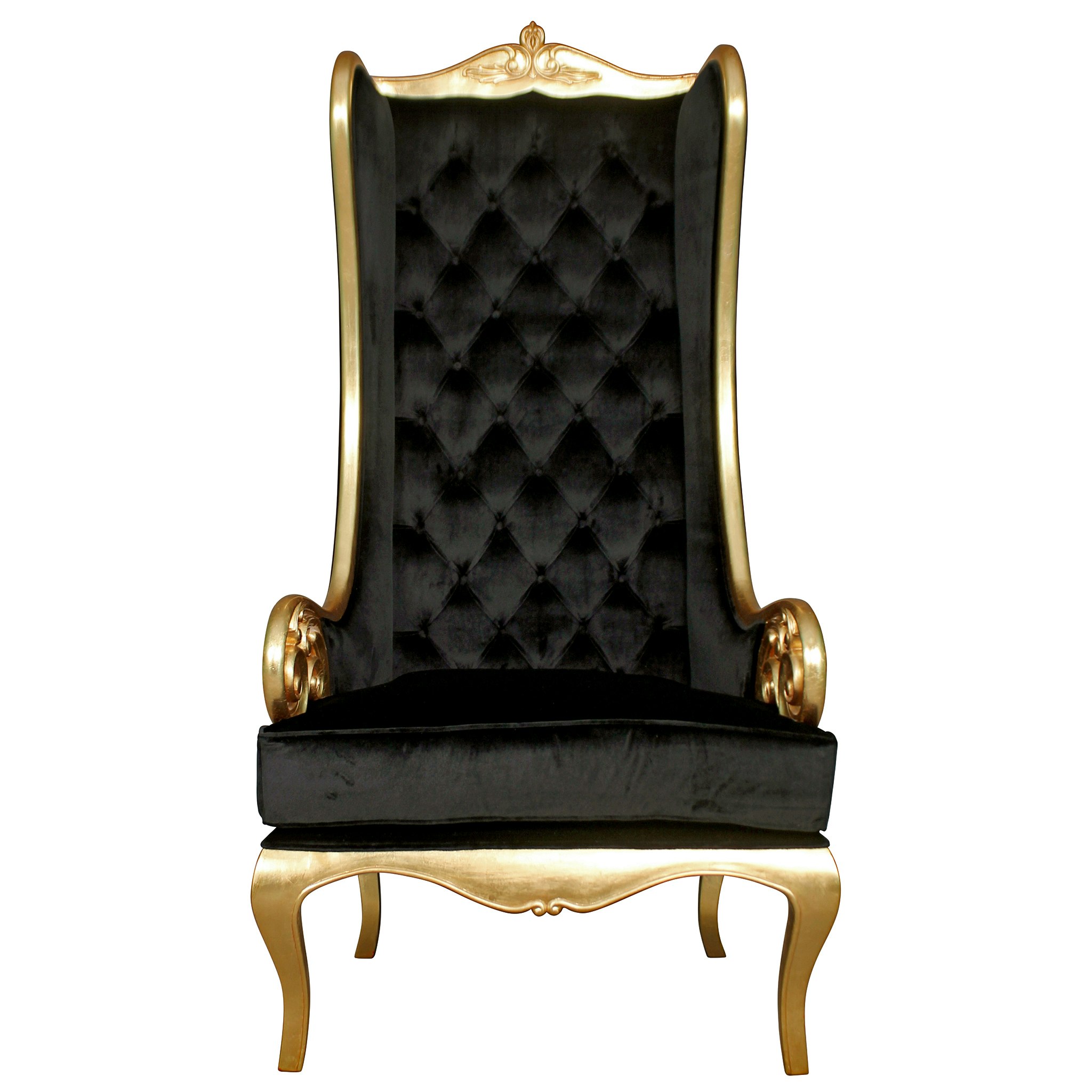 Toscano - Contemporary Palazzo Ducale Throne Chair in Ebony, Velvet