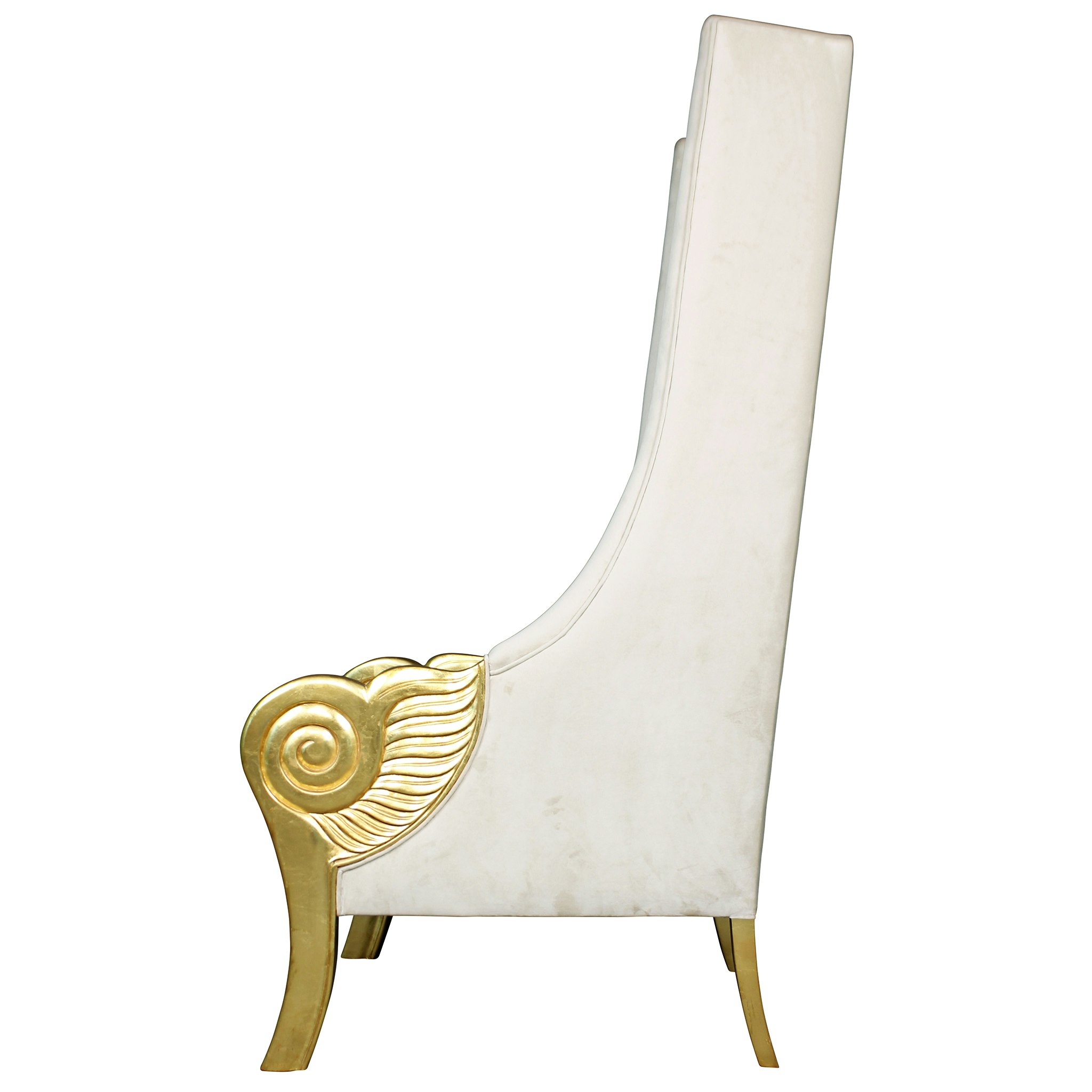 Toscano - Eros Winged Contemporary Throne Chair in Ivory, Velvet