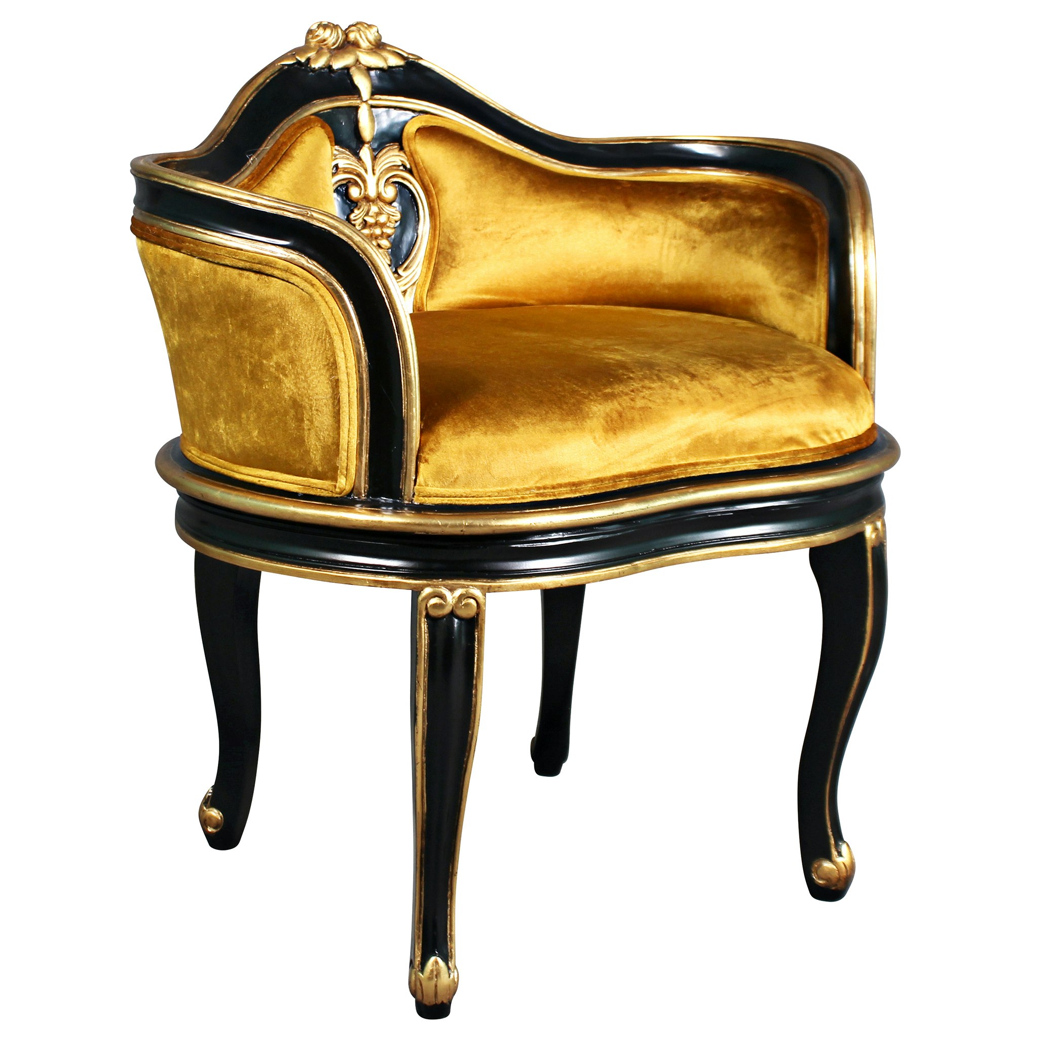 Toscano™ Royal Soubrette Chair - Gold, Velvet