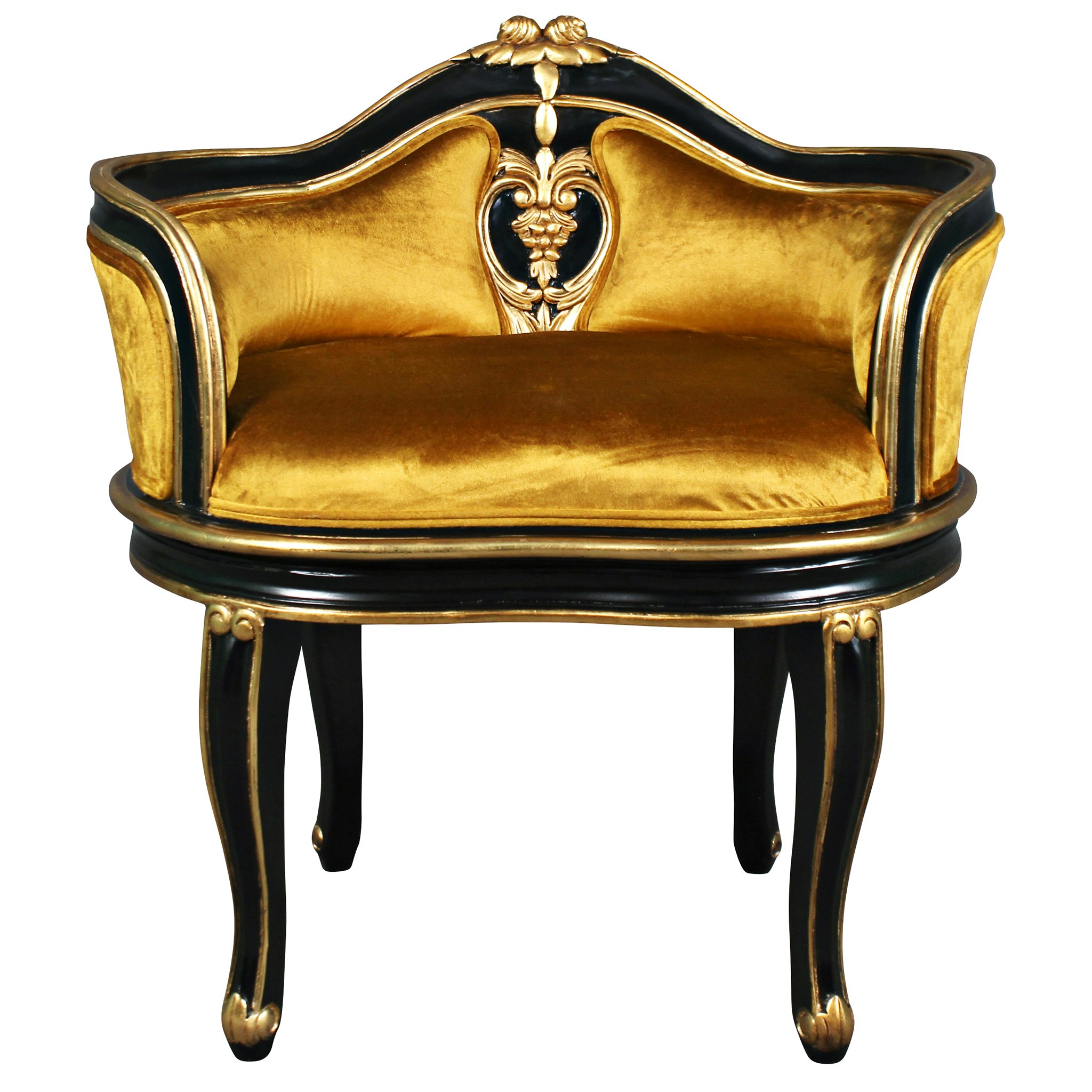 Toscano™ Royal Soubrette Chair - Gold, Velvet