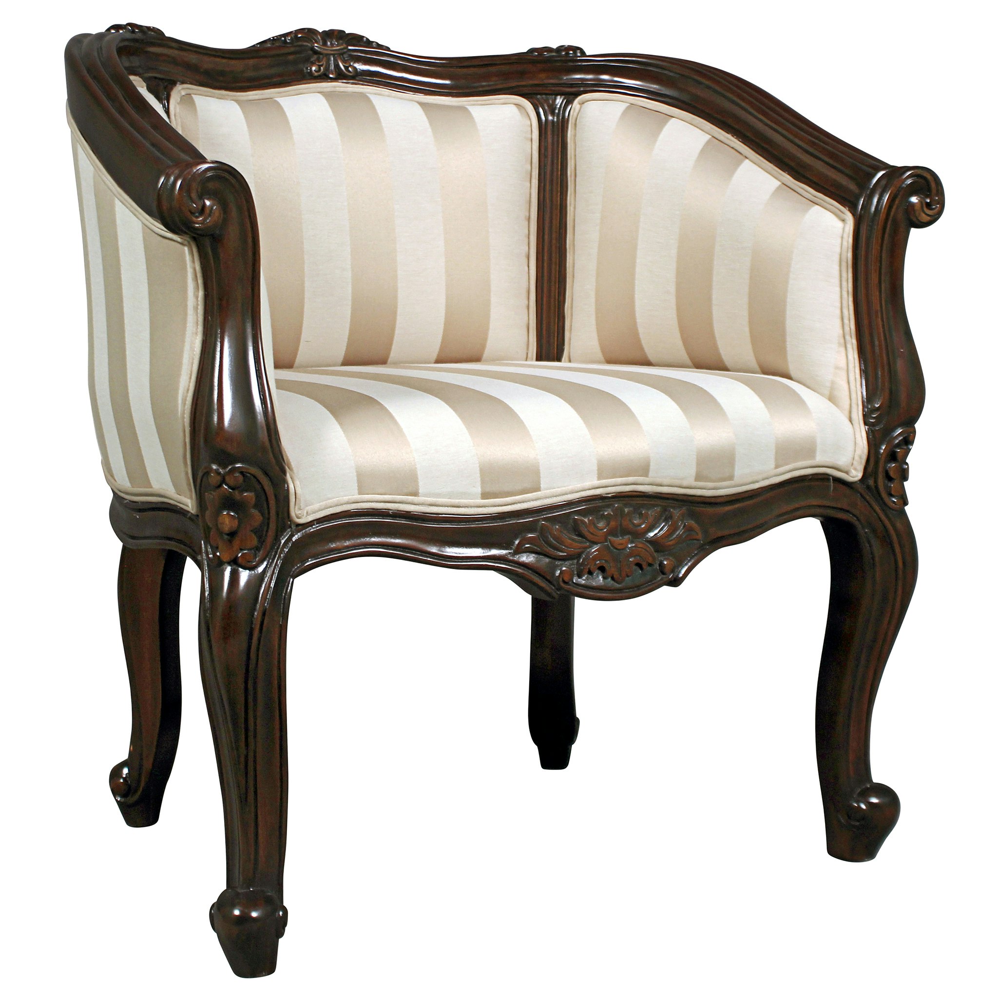 Toscano - The Marguerite Chair in Beige, Fabric/Mahogany