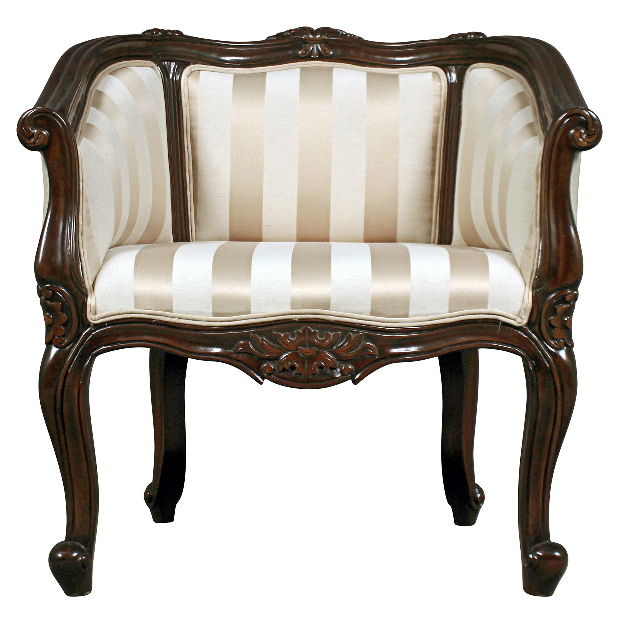 Toscano - The Marguerite Chair in Beige, Fabric/Mahogany