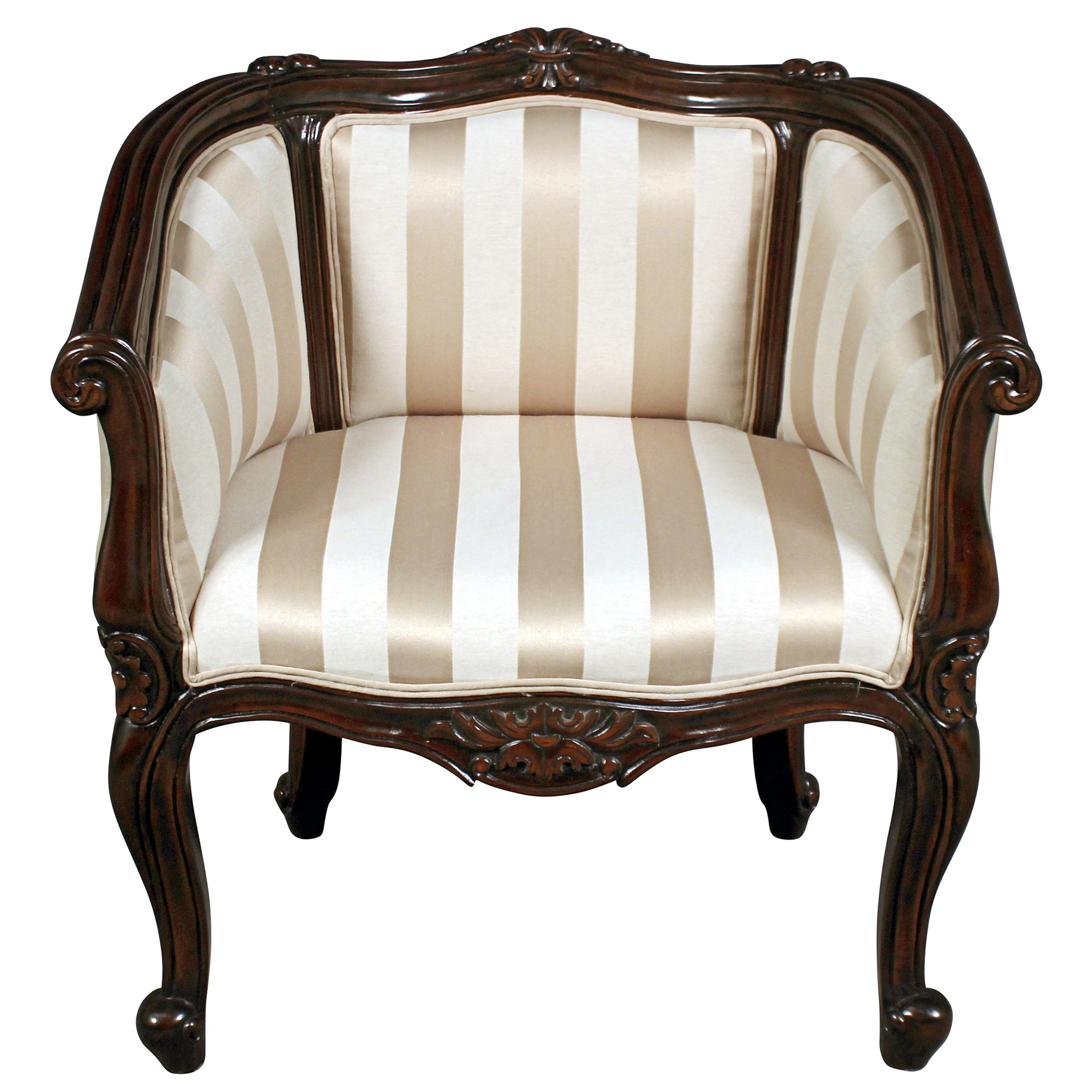 Toscano - The Marguerite Chair in Beige, Fabric/Mahogany