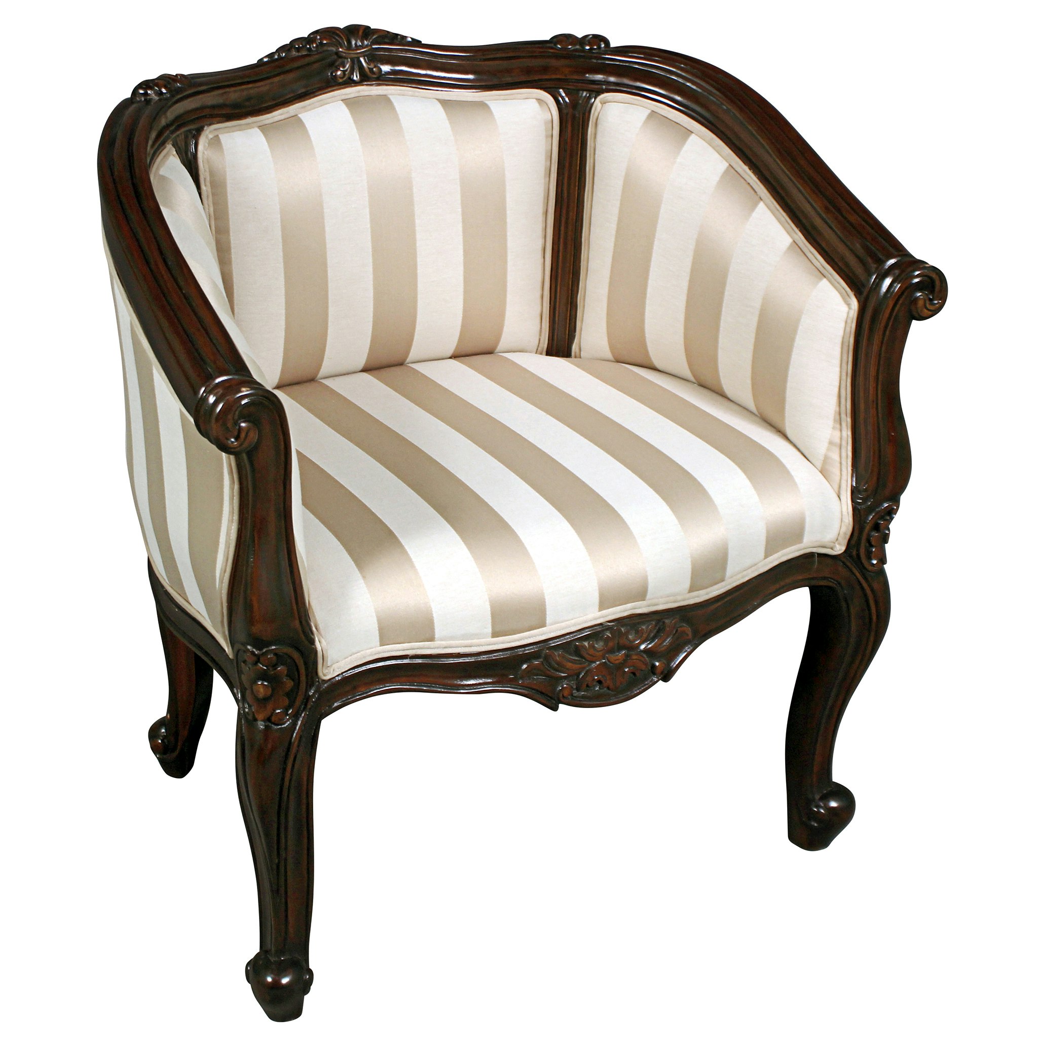 Toscano - The Marguerite Chair in Beige, Fabric/Mahogany