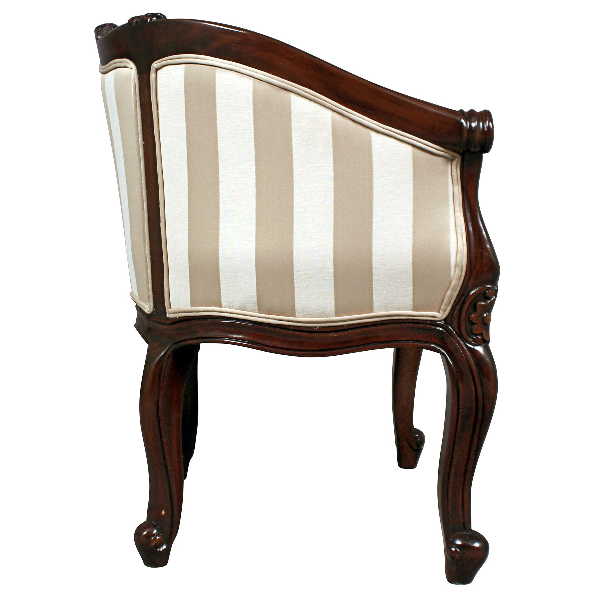 Toscano - The Marguerite Chair in Beige, Fabric/Mahogany