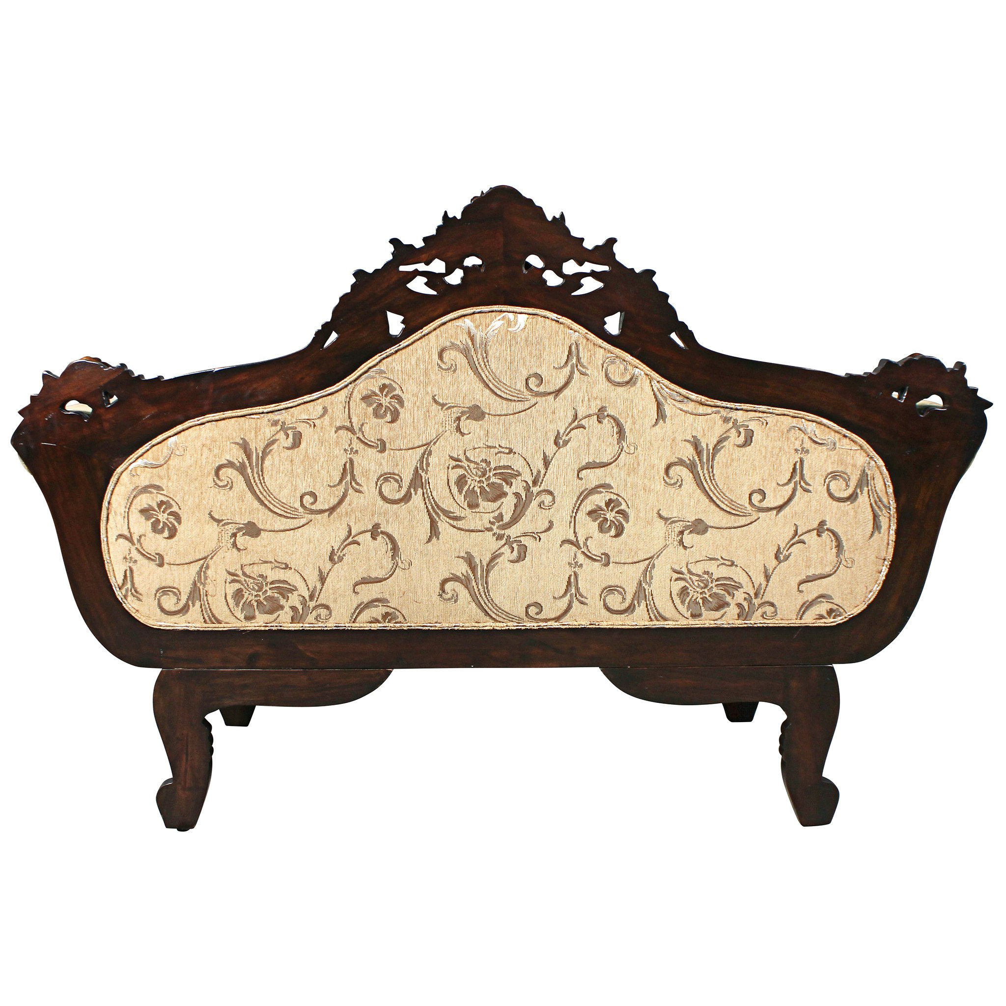 Toscano - Beauchamp Victorian Parlor Settee in Beige, Fabric/Mahogany