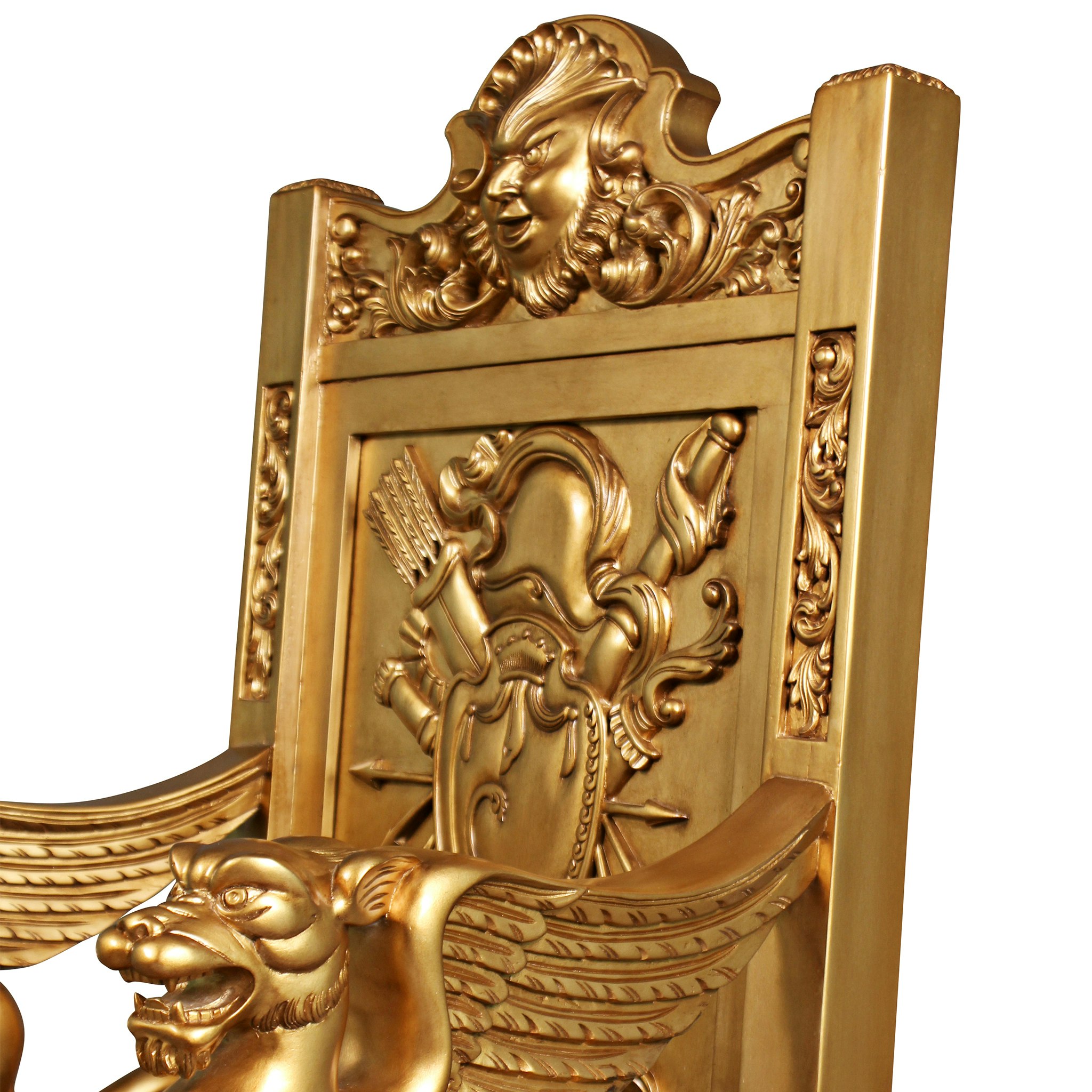 Toscano - Alfred the Great Throne Chair in Gold, Mahogany