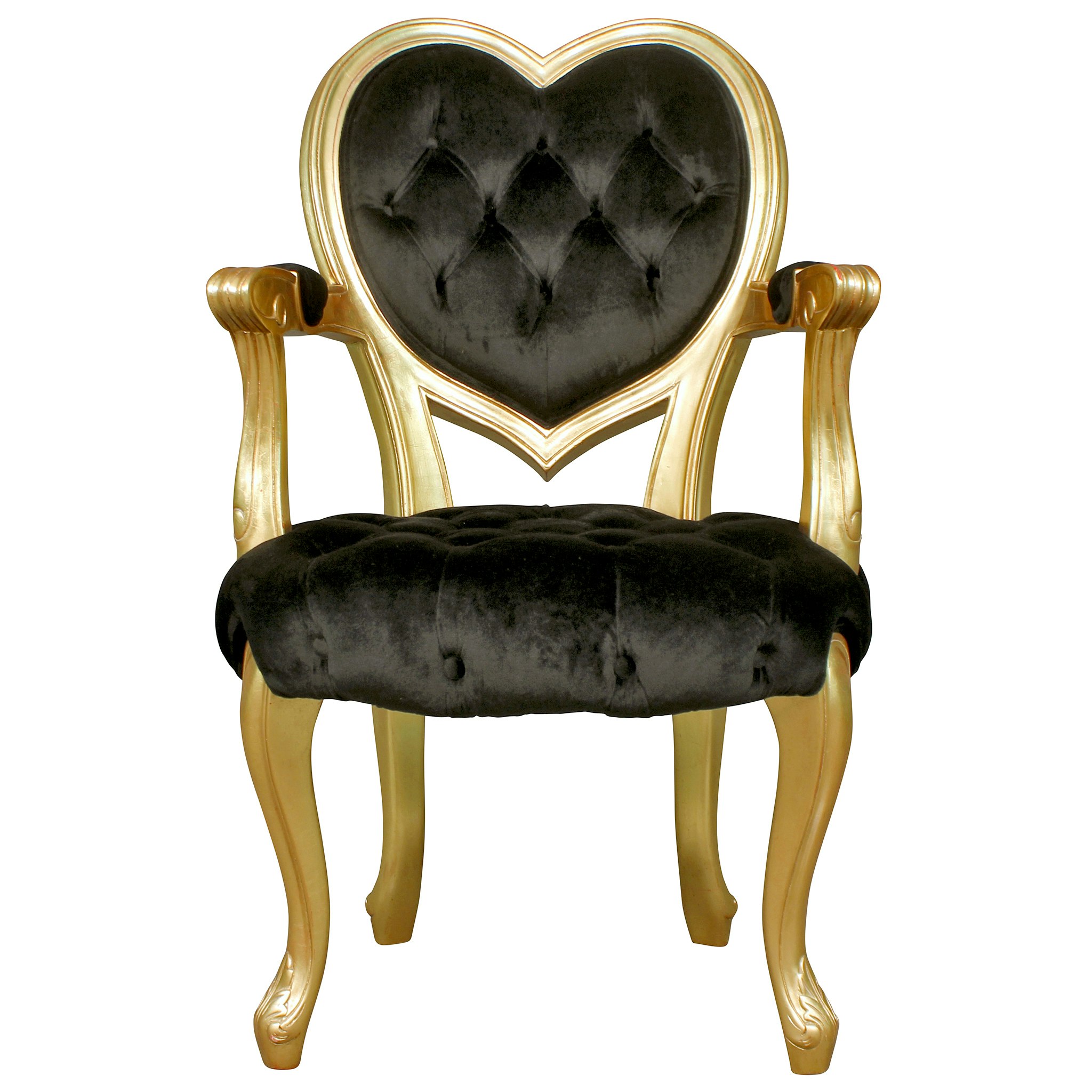 Toscano™ Sweetheart Victorian-Style Armchair - Gold/Black, Mahogany/Velvet