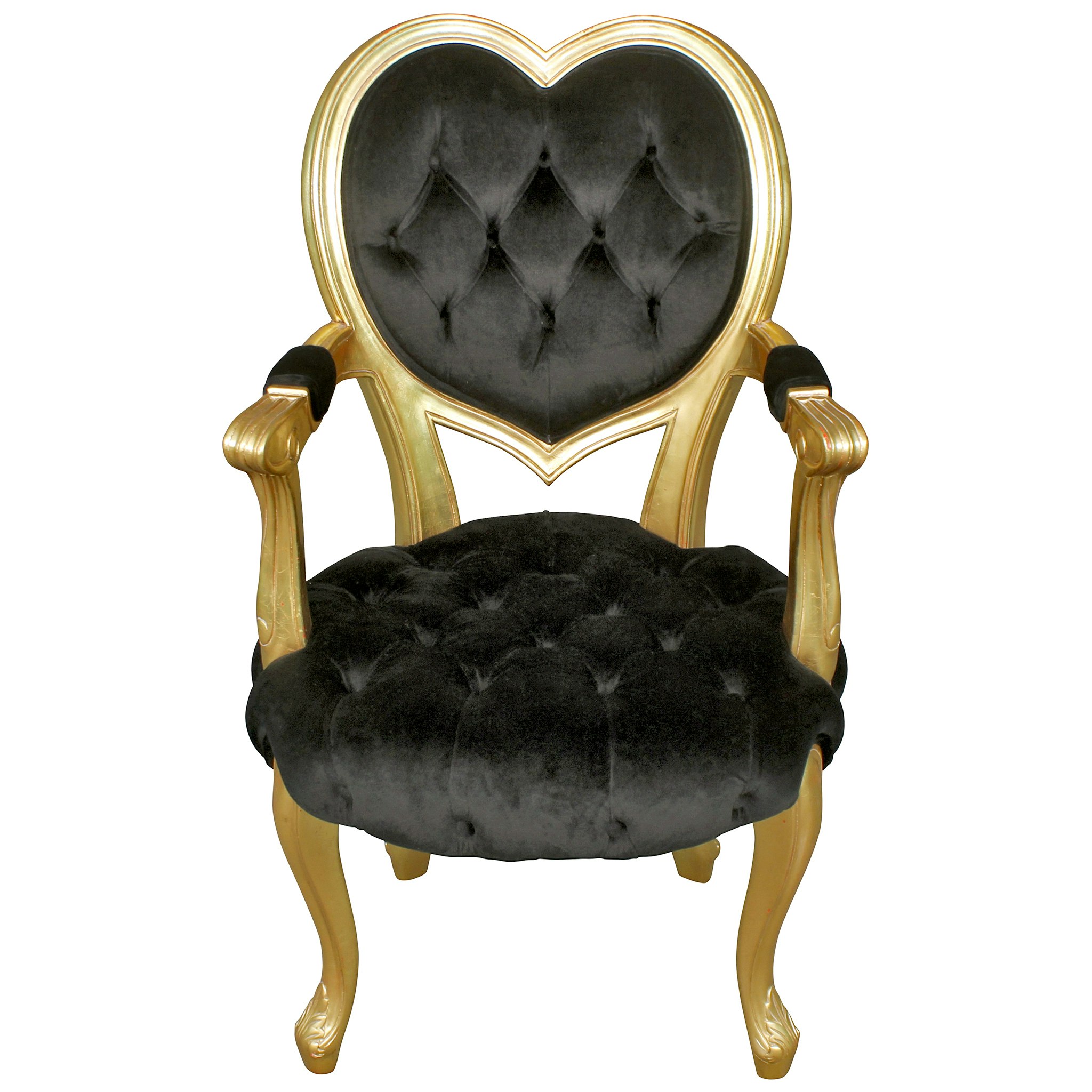 Toscano™ Sweetheart Victorian-Style Armchair - Gold/Black, Mahogany/Velvet