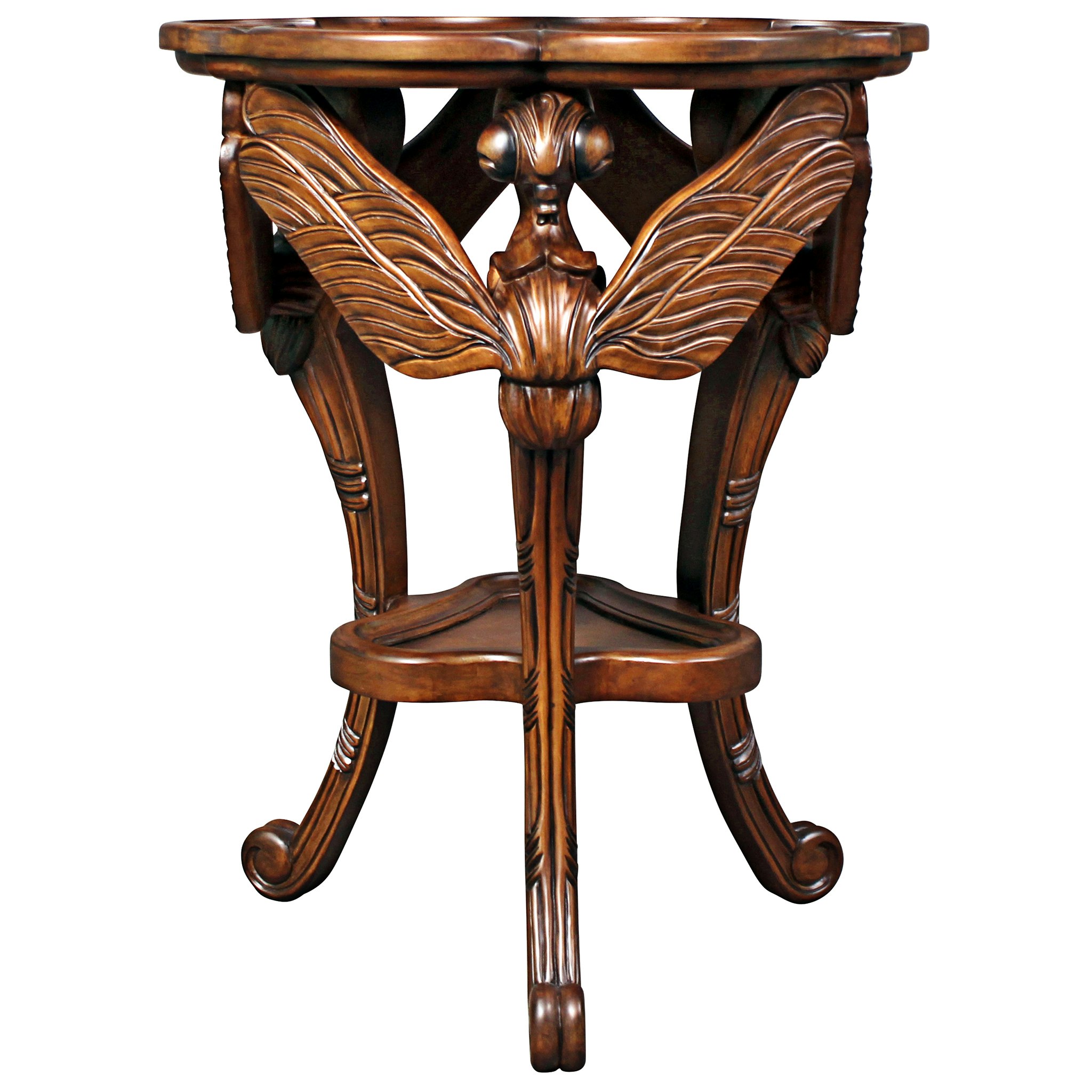 Toscano - Art Nouveau Galle Dragonfly Occasional Table in Cherry, Mahogany