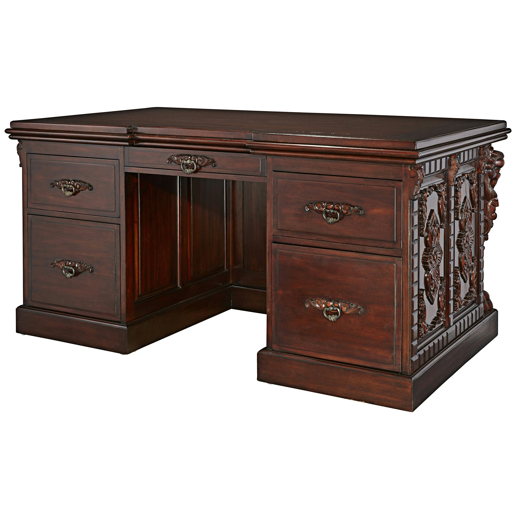 Toscano - Lord Raffles Lion Executive Desk in Walnut, Mahogany