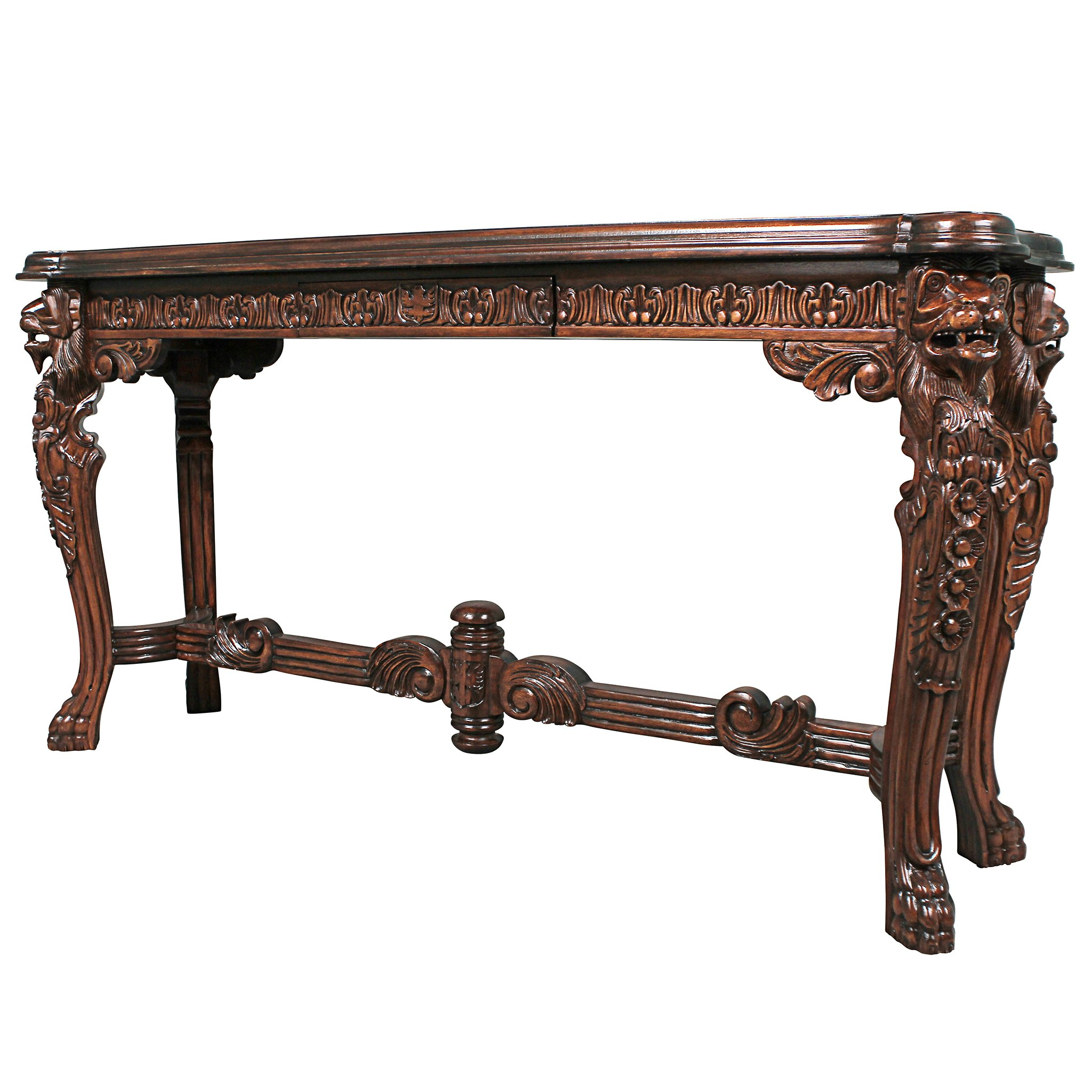 Toscano - Lord Raffles Grand Hall Lion Leg Console in Walnut, Mahogany