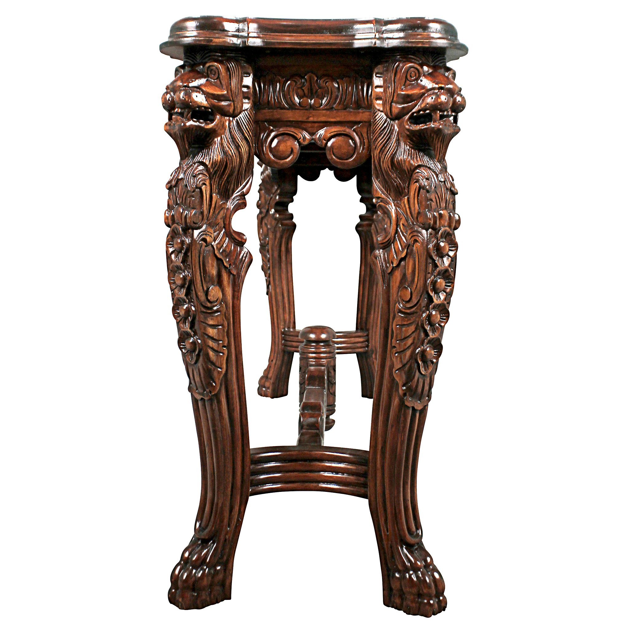 Toscano - Lord Raffles Grand Hall Lion Leg Console in Walnut, Mahogany