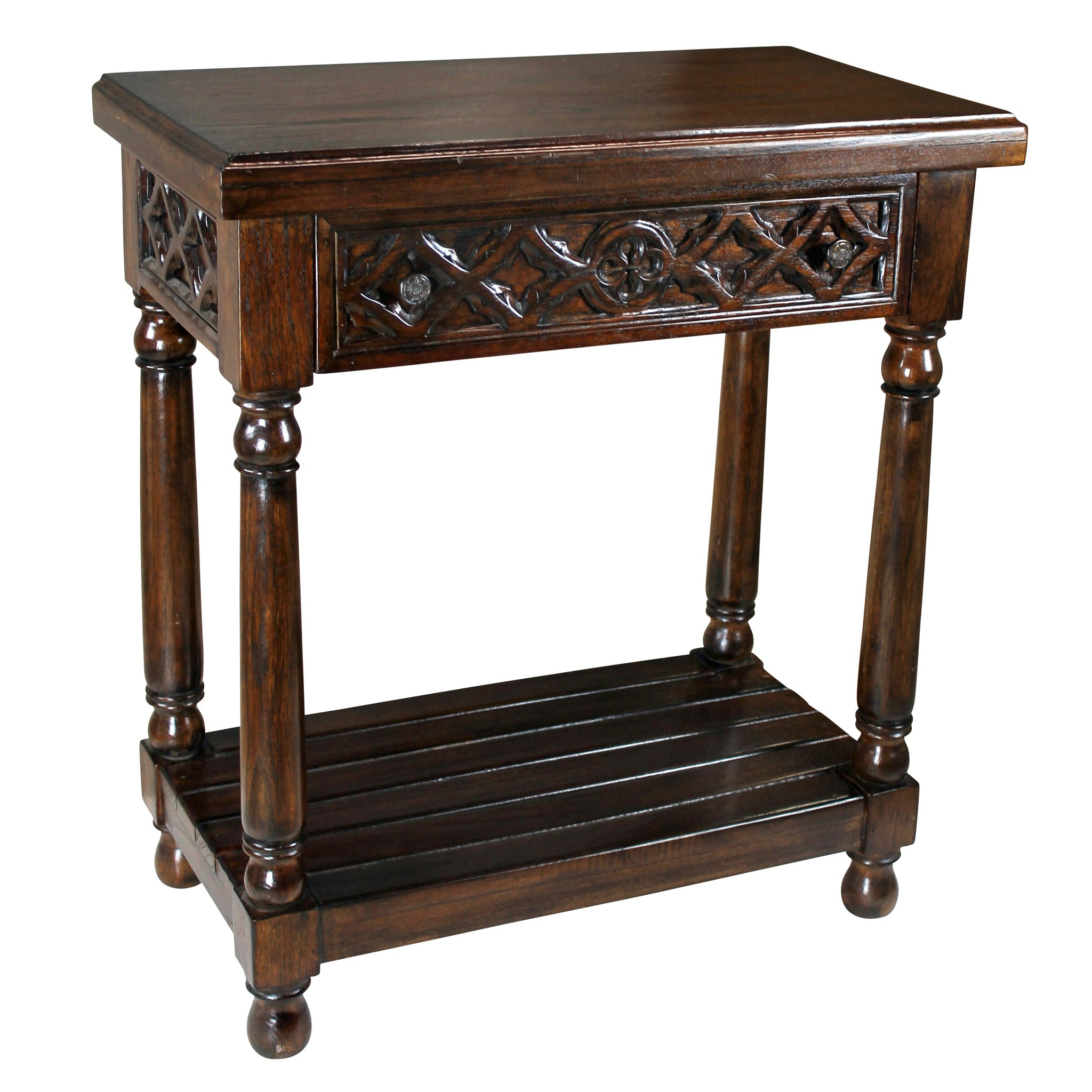 Toscano - Calcot Manor Medieval Console Table in Walnut, Mahogany