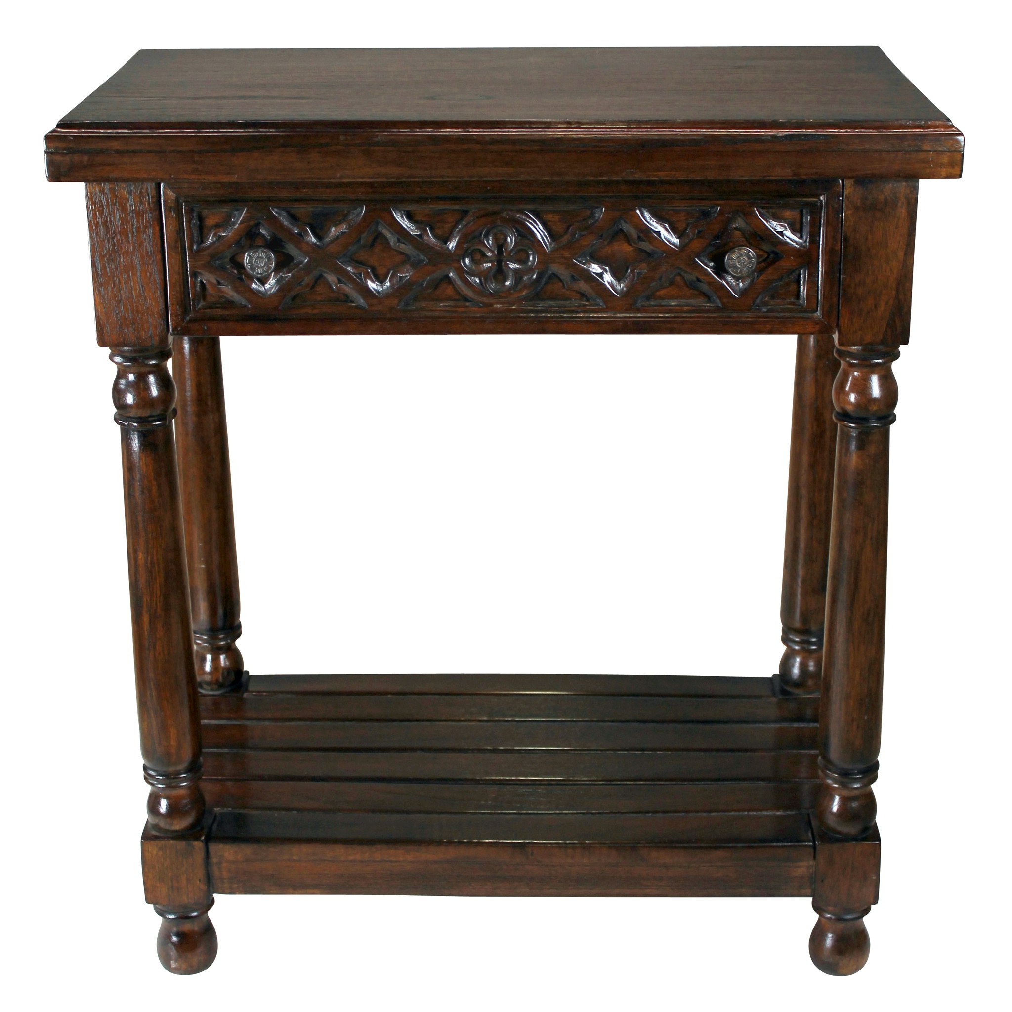 Toscano - Calcot Manor Medieval Console Table in Walnut, Mahogany