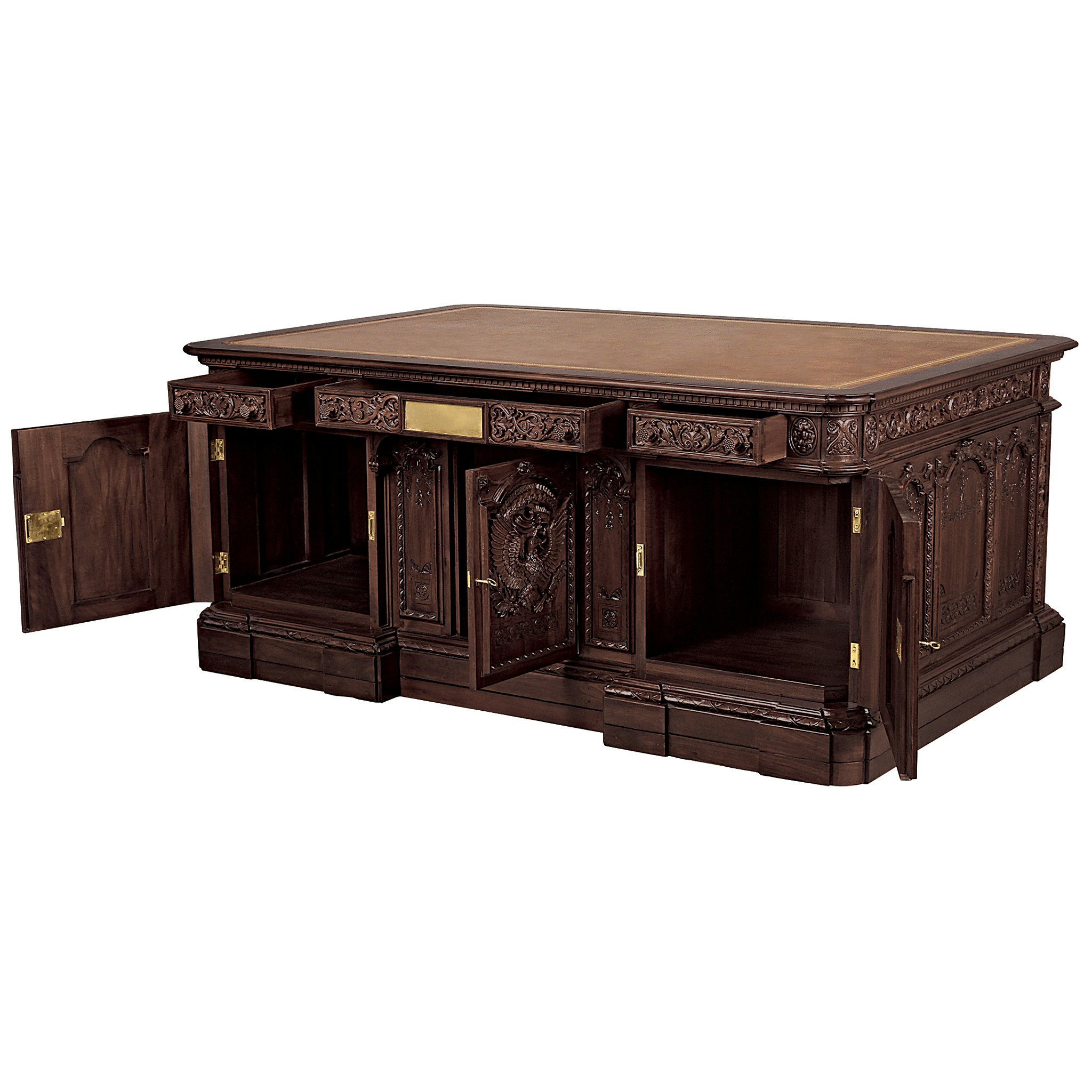 Toscano - Oval Office Presidents H.M.S. Resolute Desk in Walnut, Mahogany