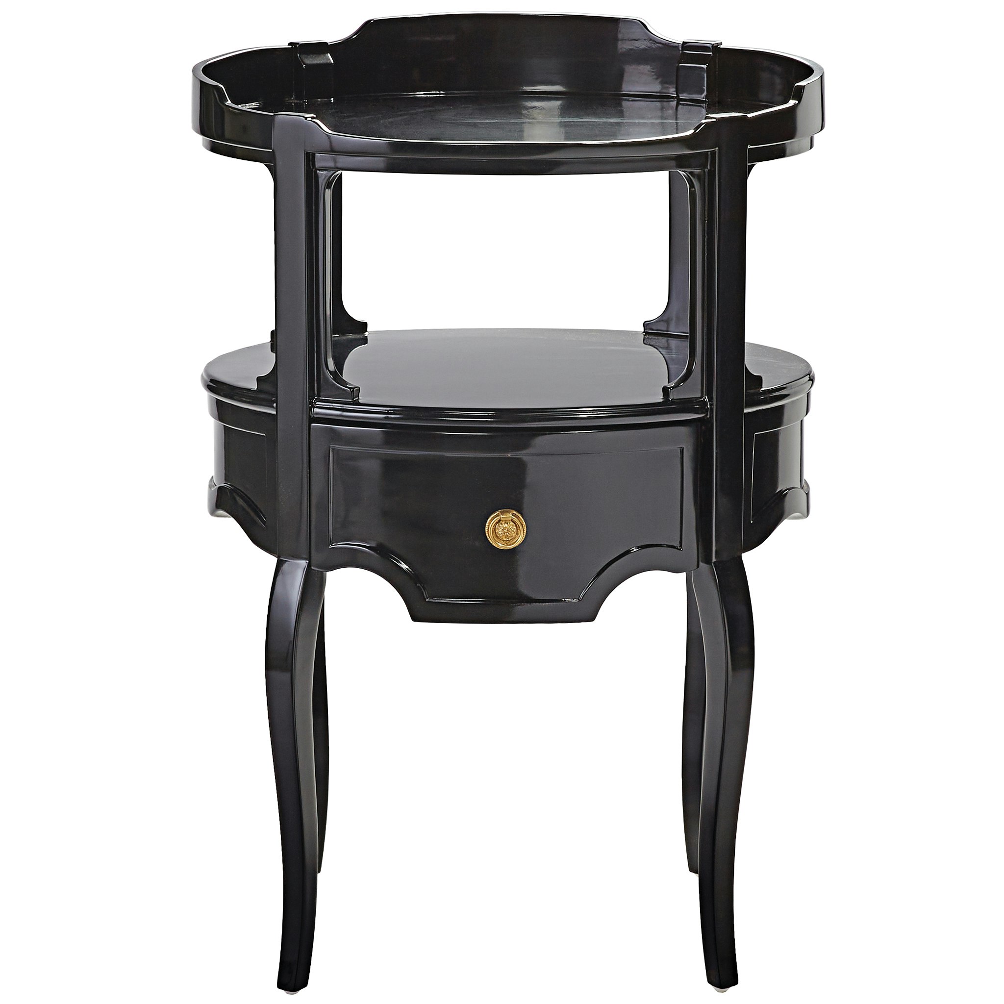 Toscano - Adoree French Occasional Side Table in Black, Mahogany