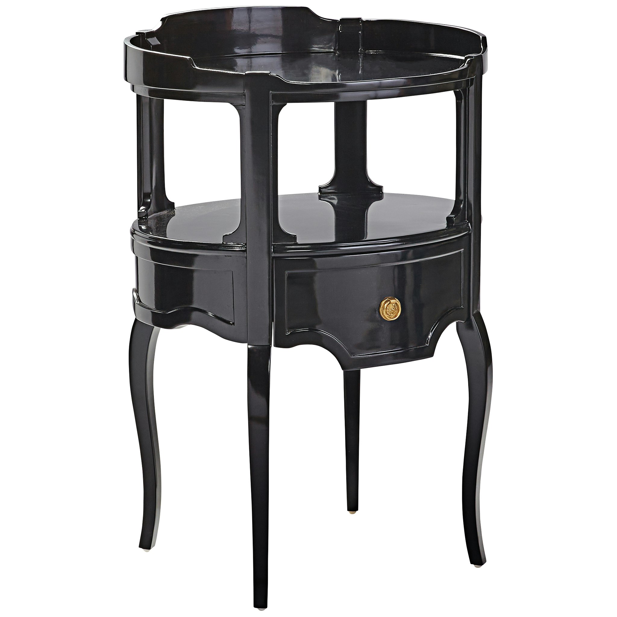 Toscano - Adoree French Occasional Side Table in Black, Mahogany