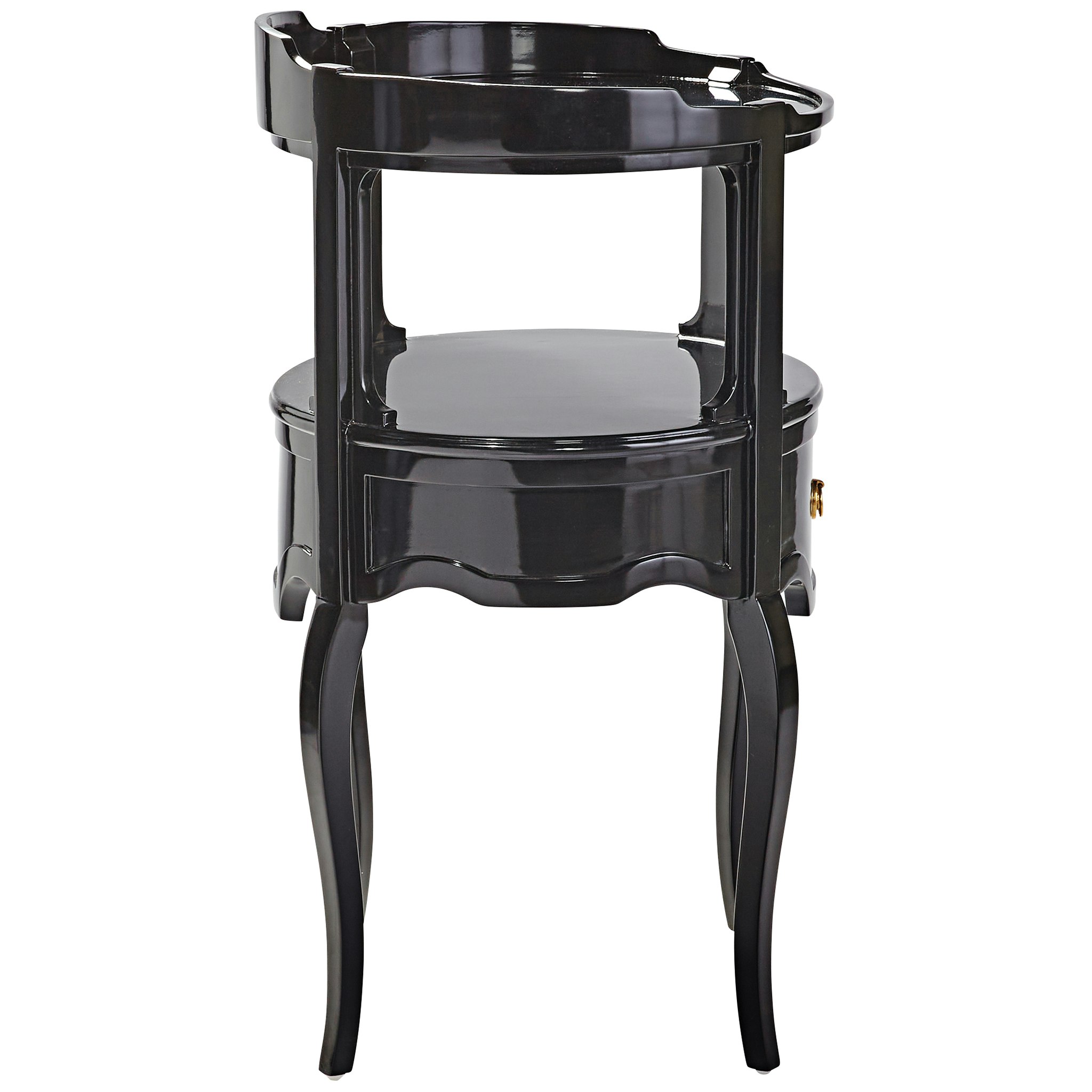 Toscano - Adoree French Occasional Side Table in Black, Mahogany