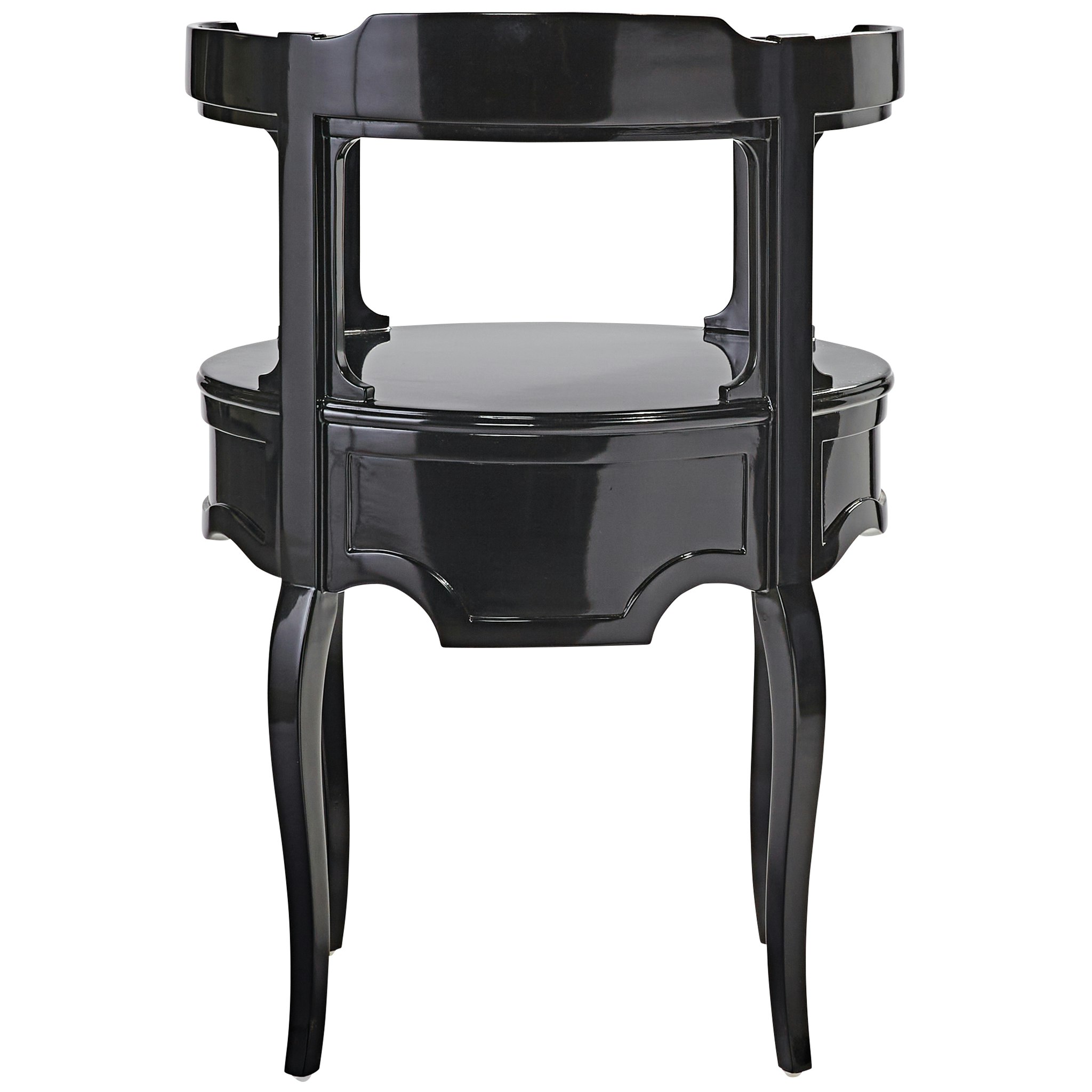 Toscano - Adoree French Occasional Side Table in Black, Mahogany