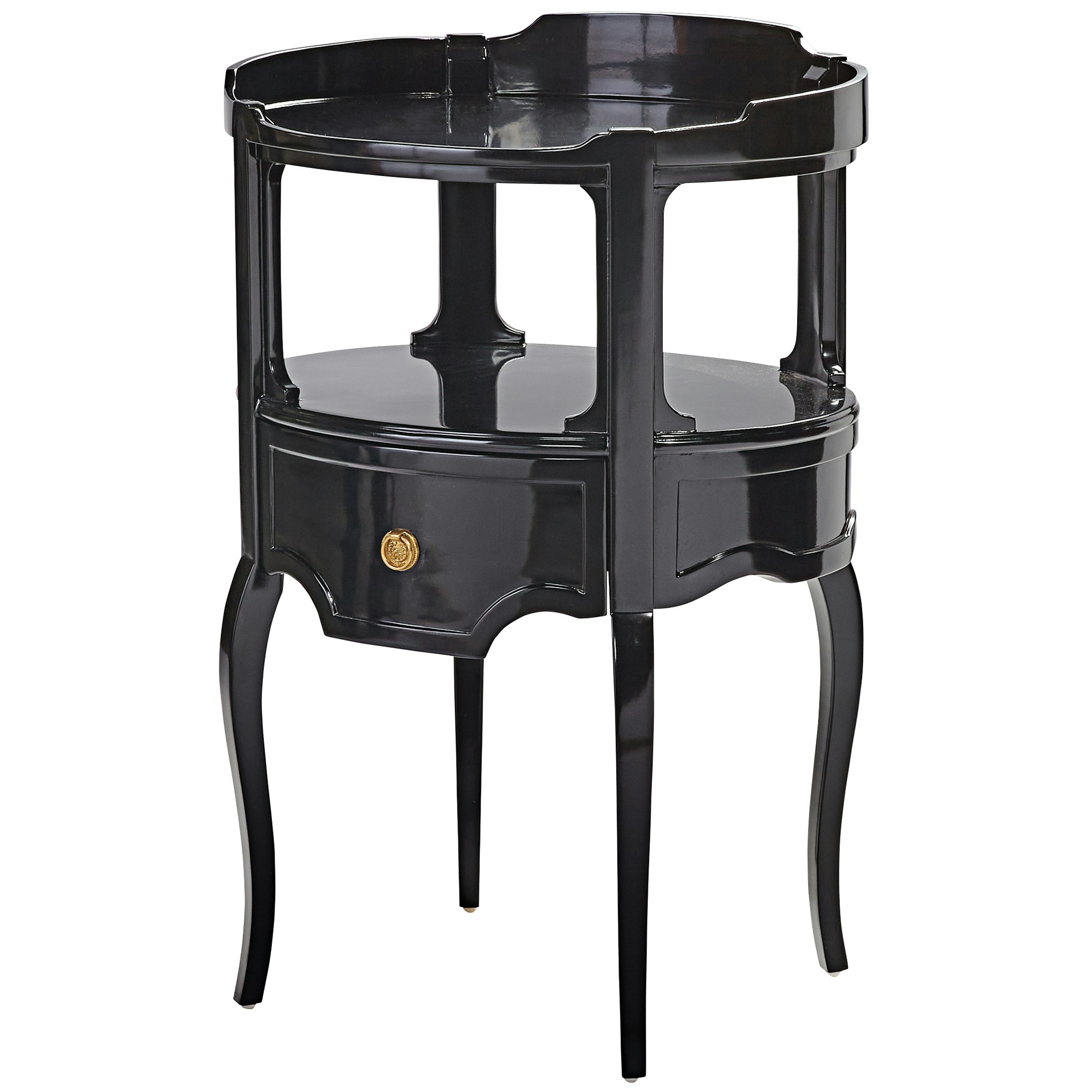 Toscano - Adoree French Occasional Side Table in Black, Mahogany