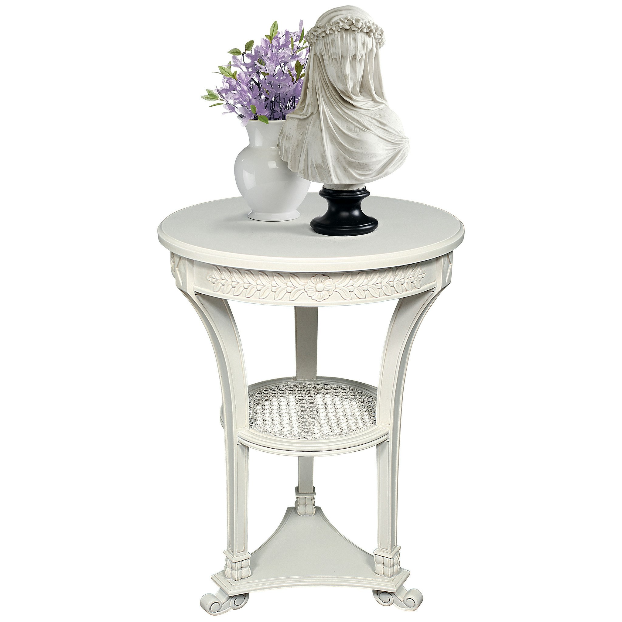 Toscano - Lanquedoc French-Style Pedestal Table in White, Mahogany