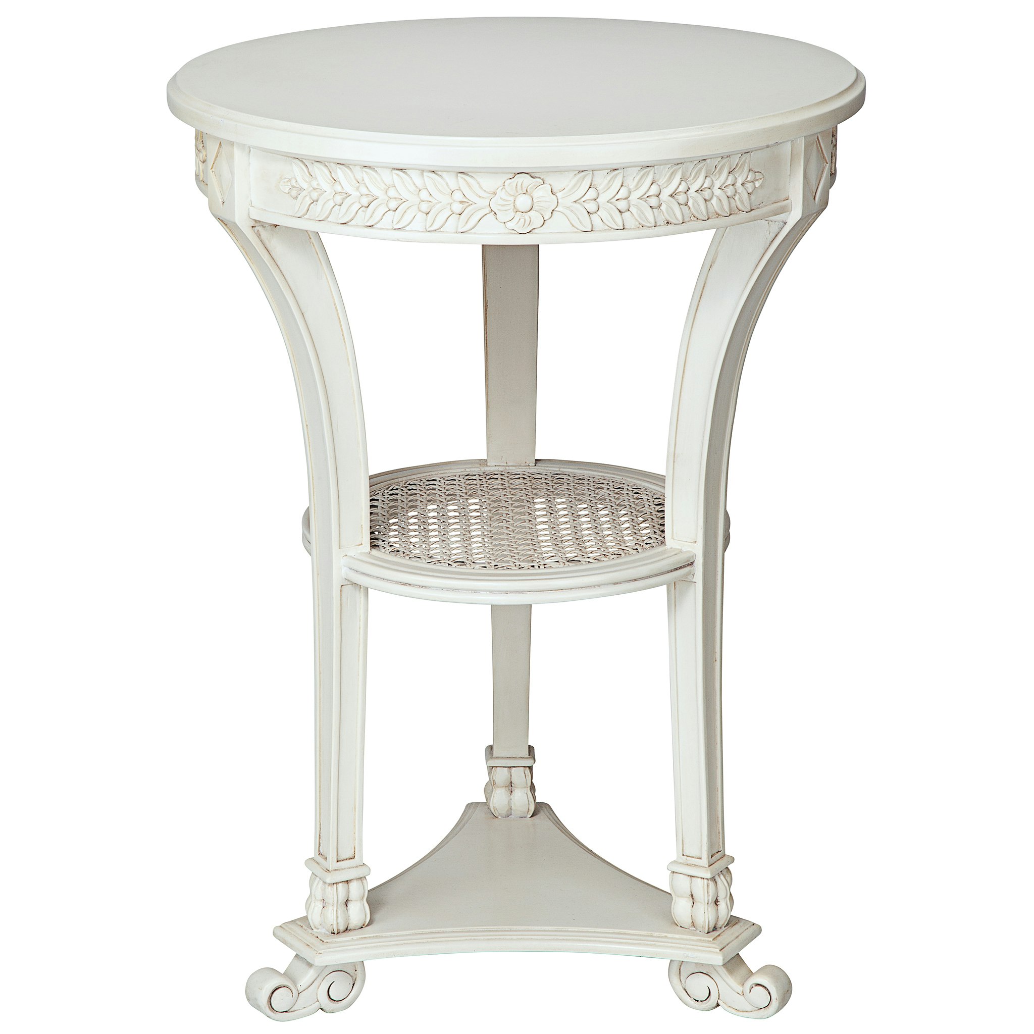 Toscano - Lanquedoc French-Style Pedestal Table in White, Mahogany