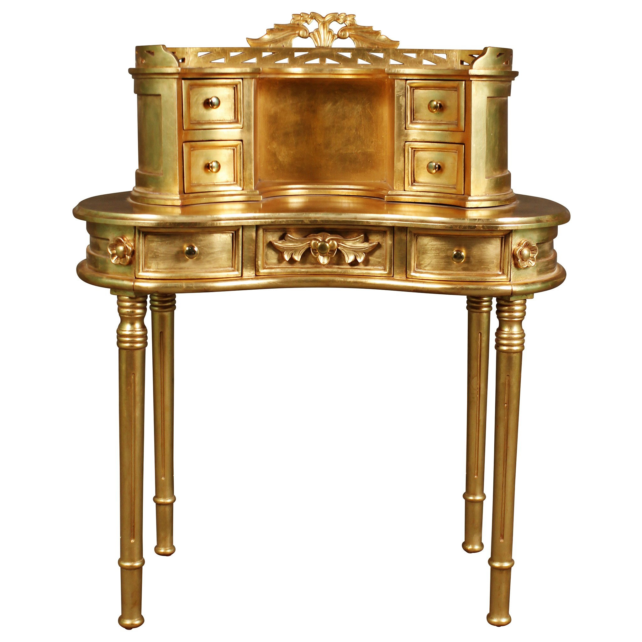 Toscano - Lady Constance’s Petite Writing Desk in Gold, Mahogany