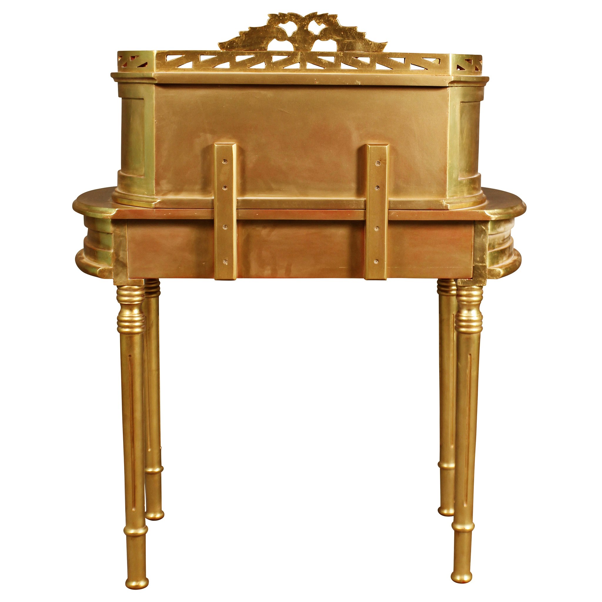 Toscano - Lady Constance’s Petite Writing Desk in Gold, Mahogany