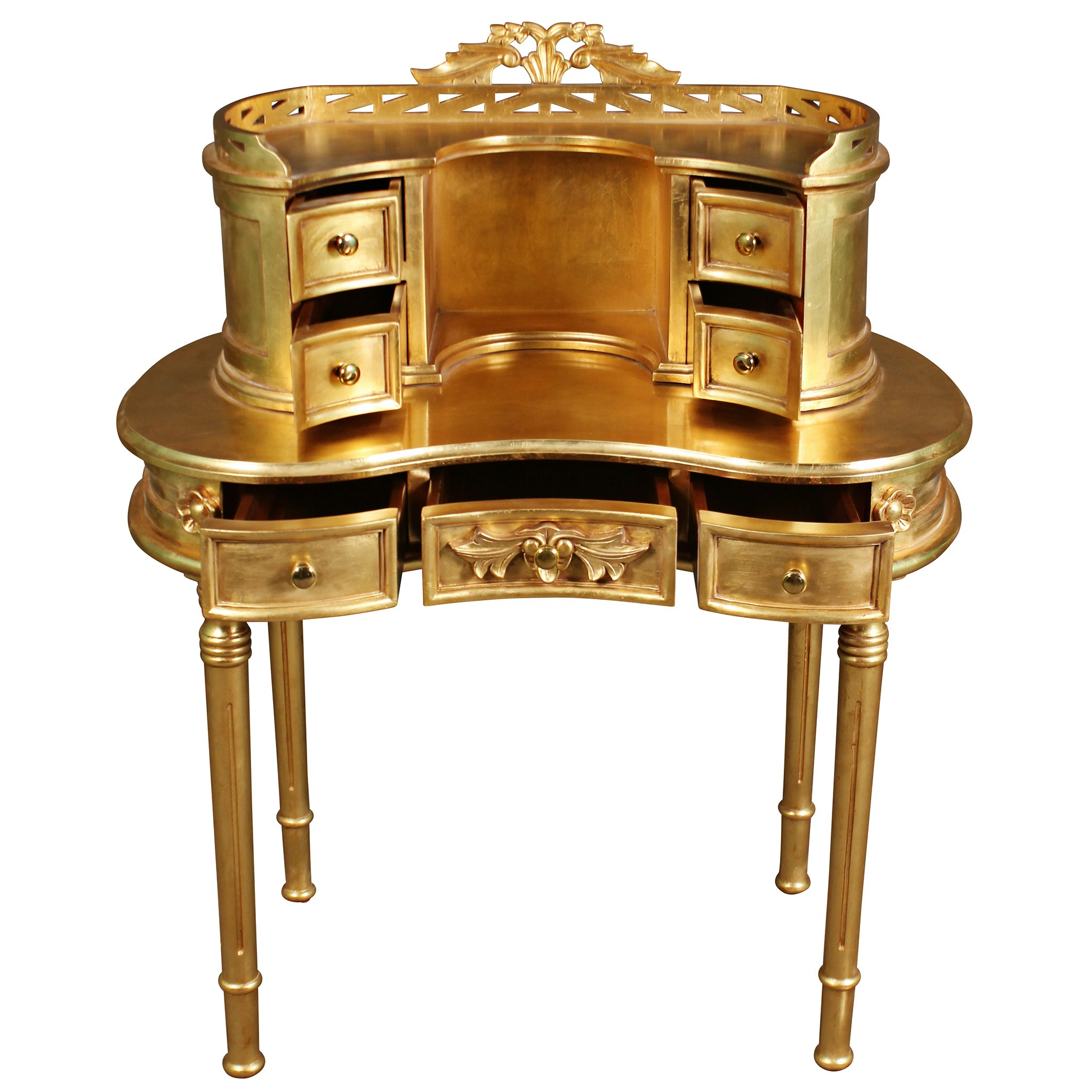 Toscano - Lady Constance’s Petite Writing Desk in Gold, Mahogany