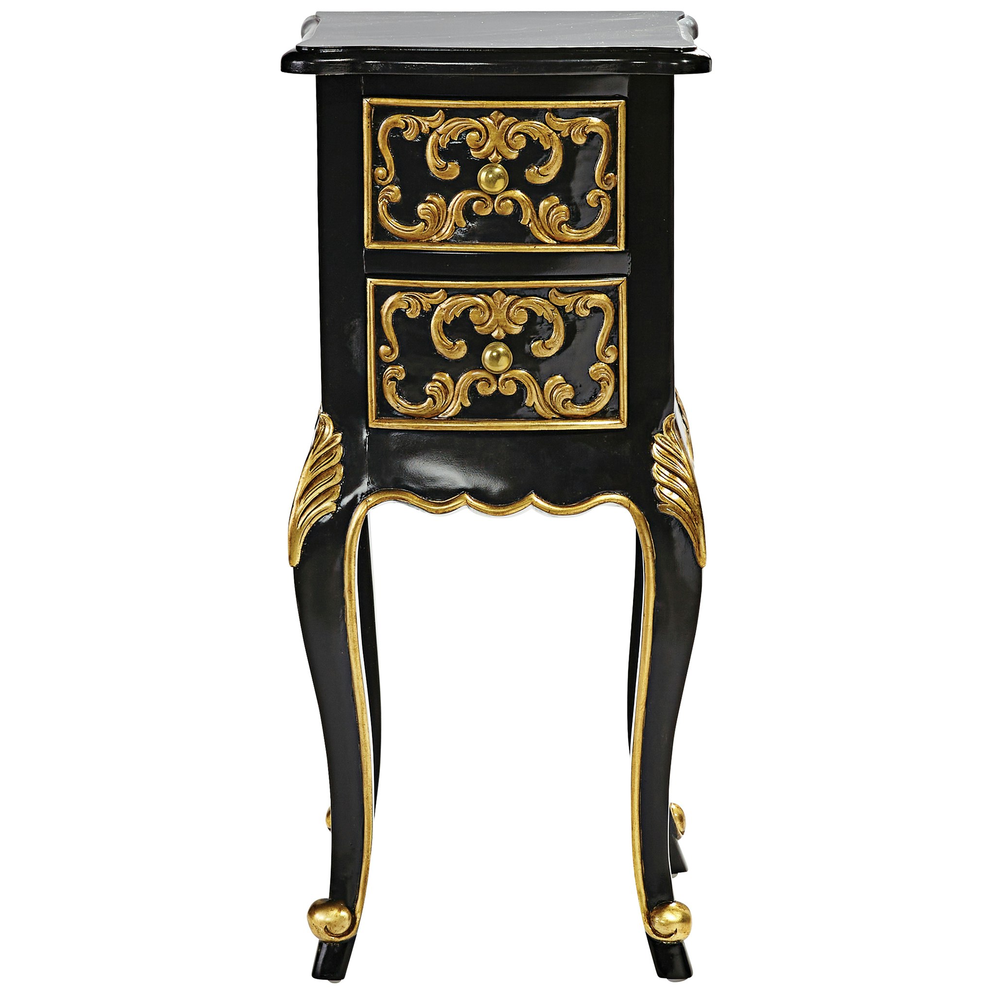 Toscano - Princess Josephine French Baroque Petite Bedside Table in Mahogany