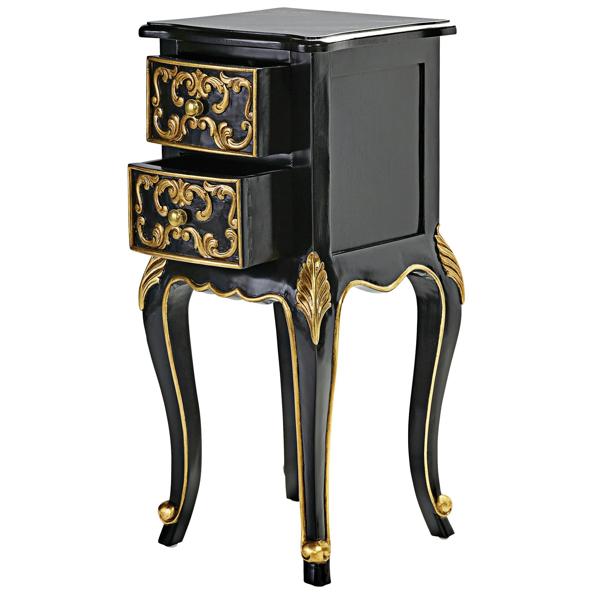 Toscano - Princess Josephine French Baroque Petite Bedside Table in Mahogany