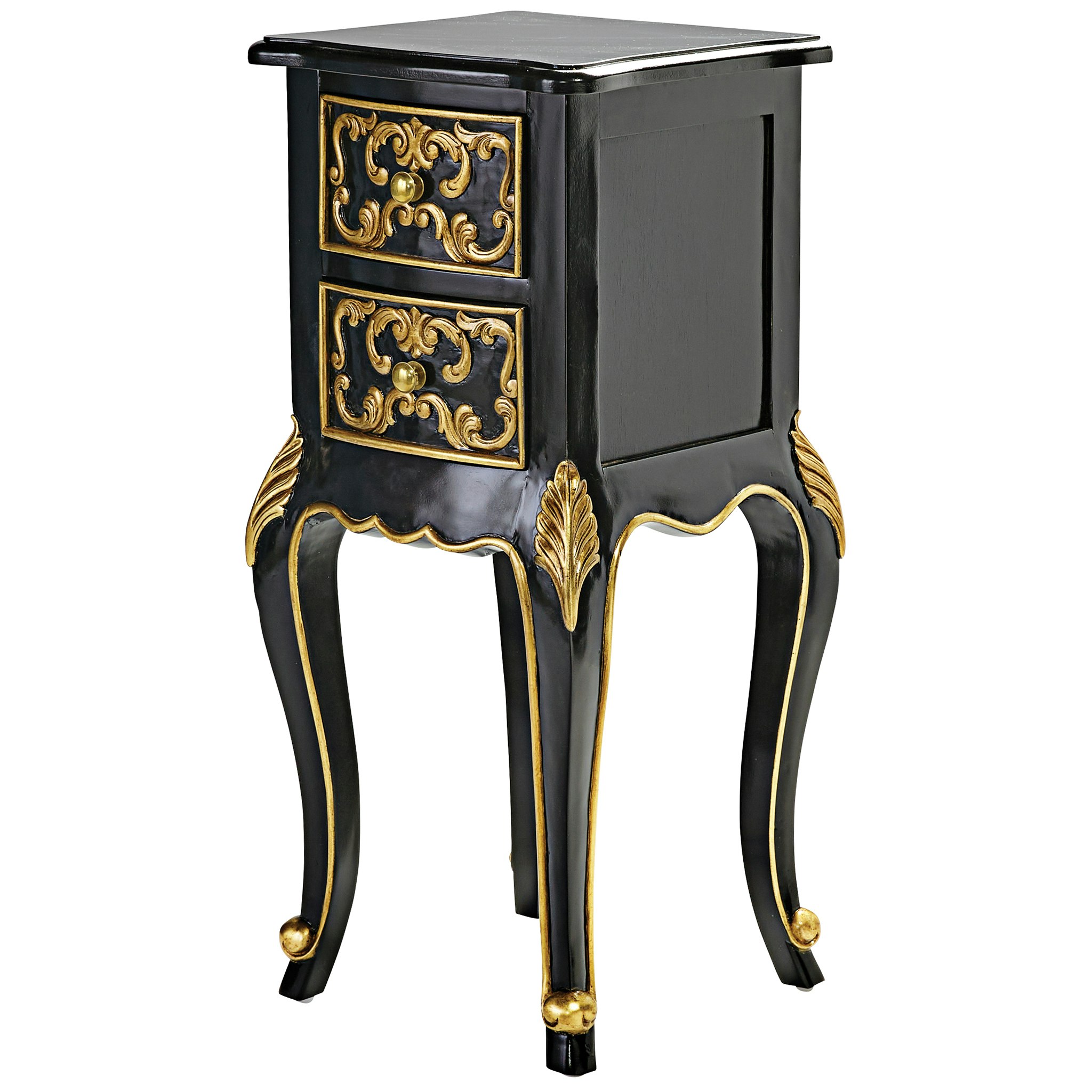 Toscano - Princess Josephine French Baroque Petite Bedside Table in Mahogany