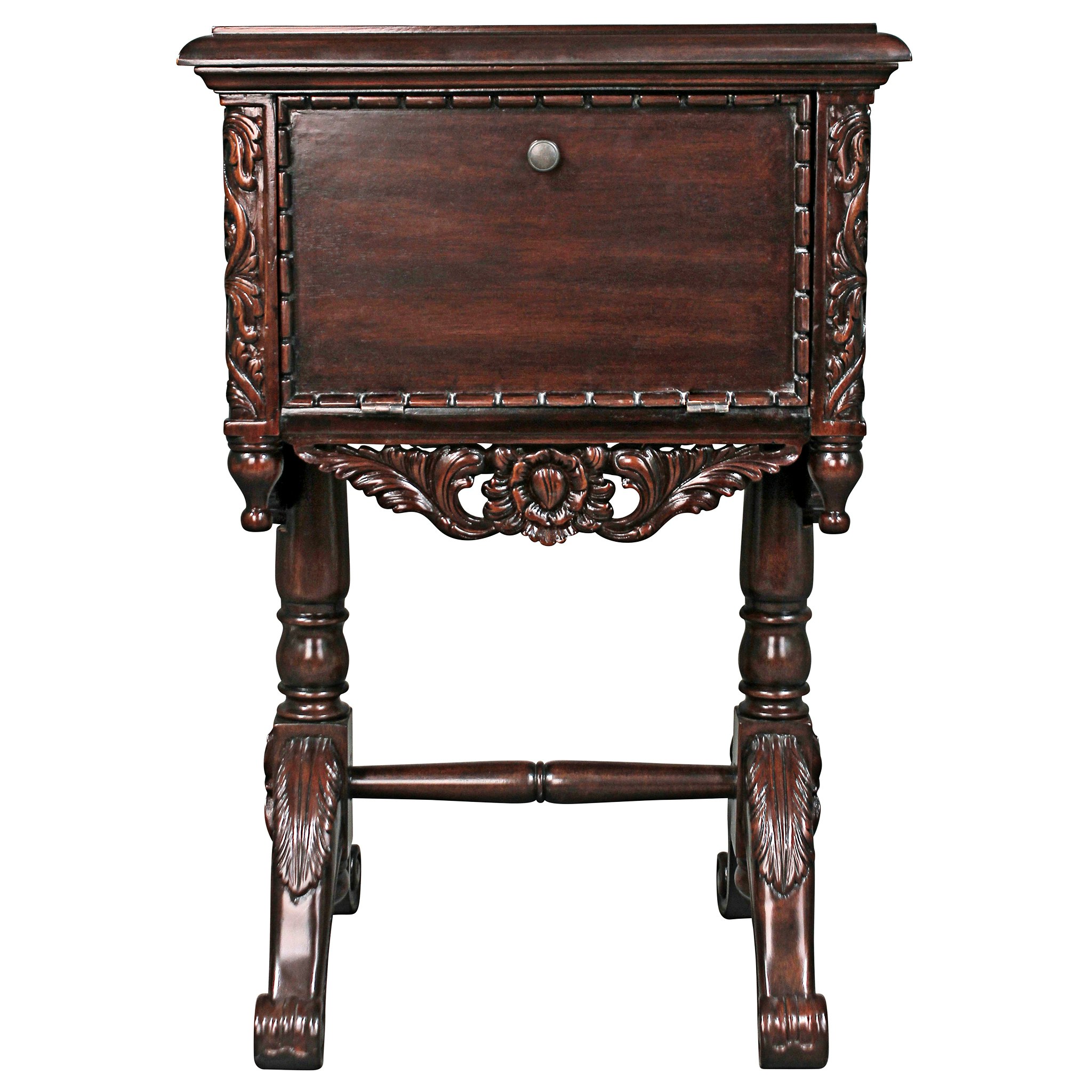 Toscano - Lady Rebecca Victorian-Style Bedside Table in Cherry, Mahogany