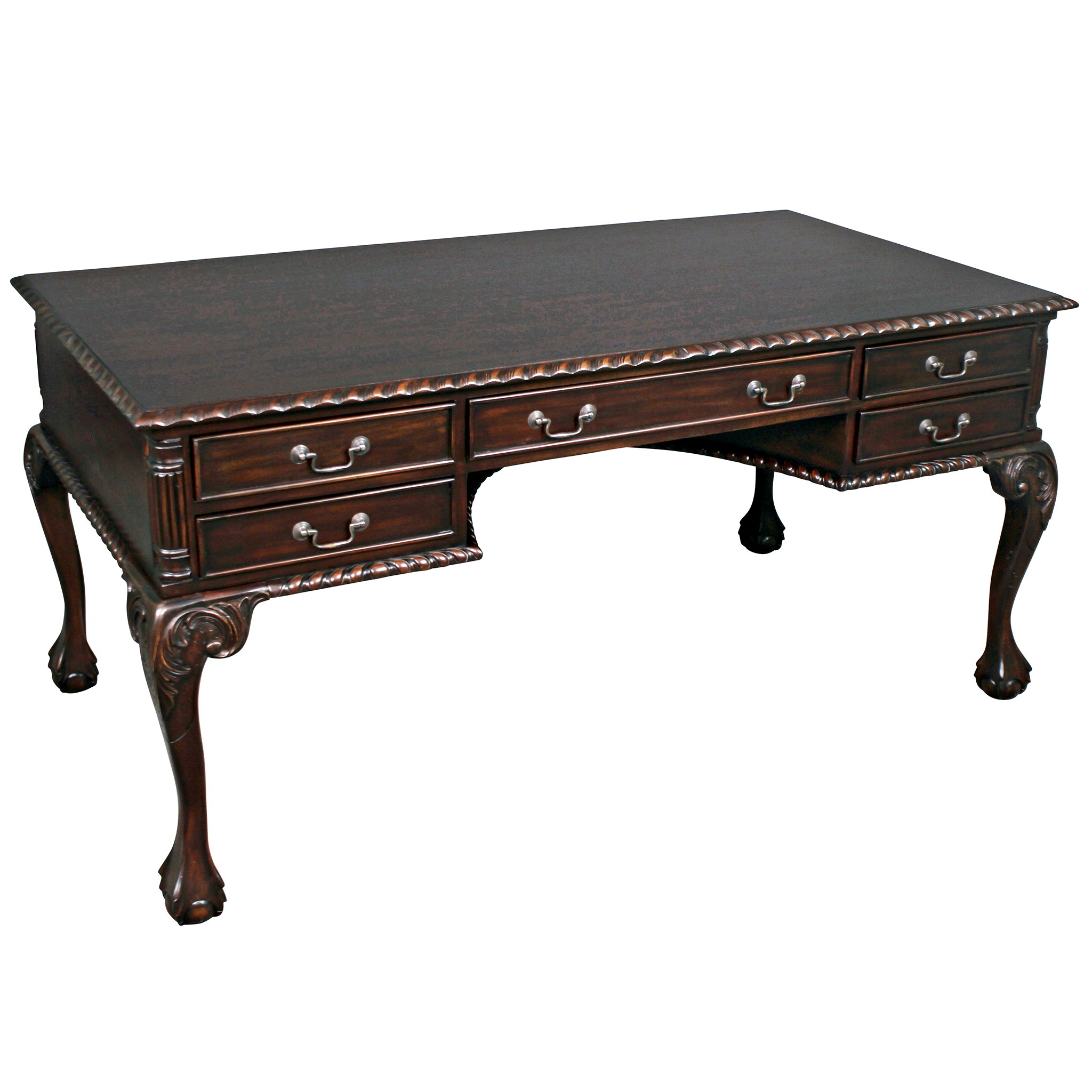 Toscano - 19th Century Chippendale Partners Writing Desk in Cherry, Mahogany