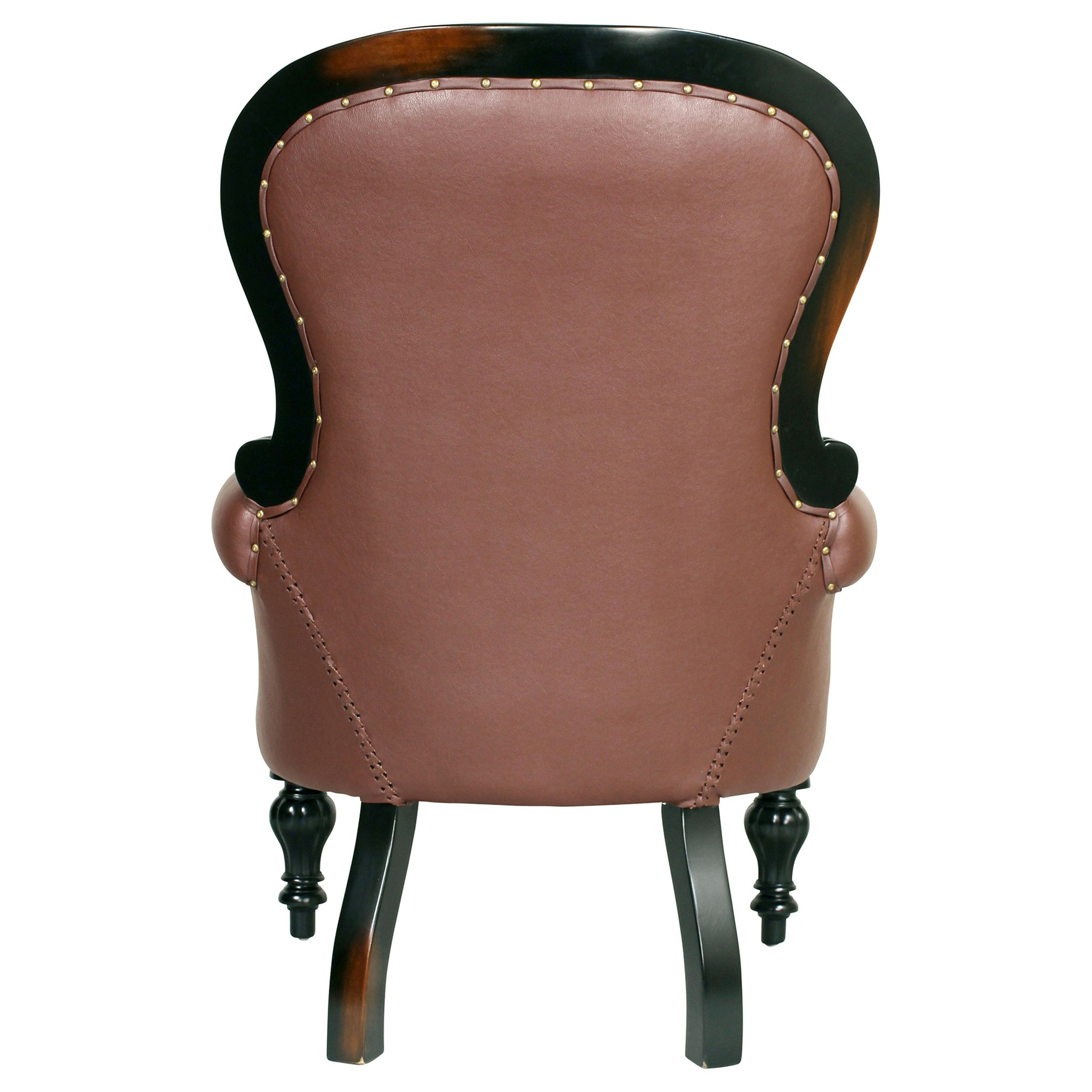 Toscano - Victorian-Style Wing Chair in Brown, Faux Leather