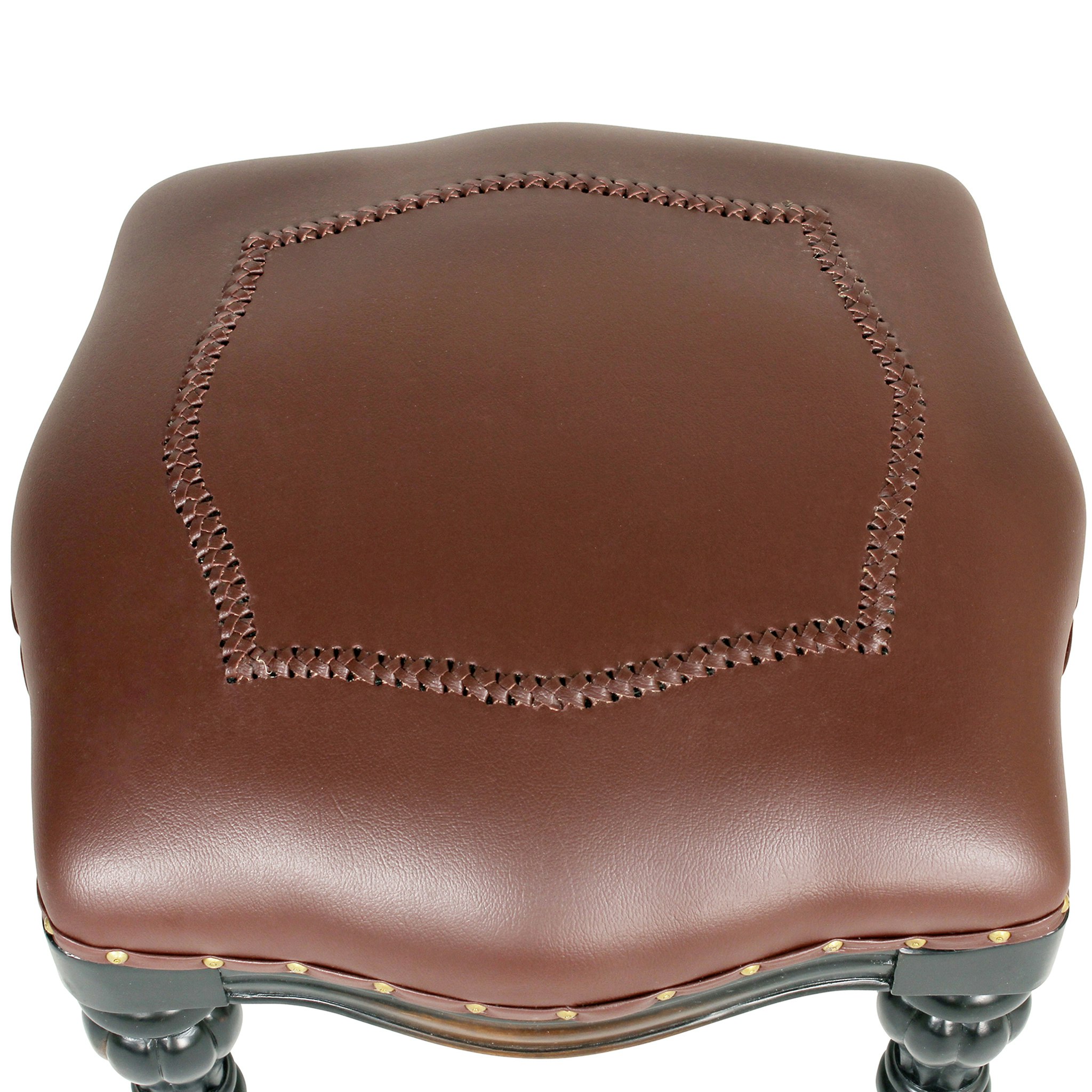 Toscano - Victorian Rococo Ottoman in Faux Leather