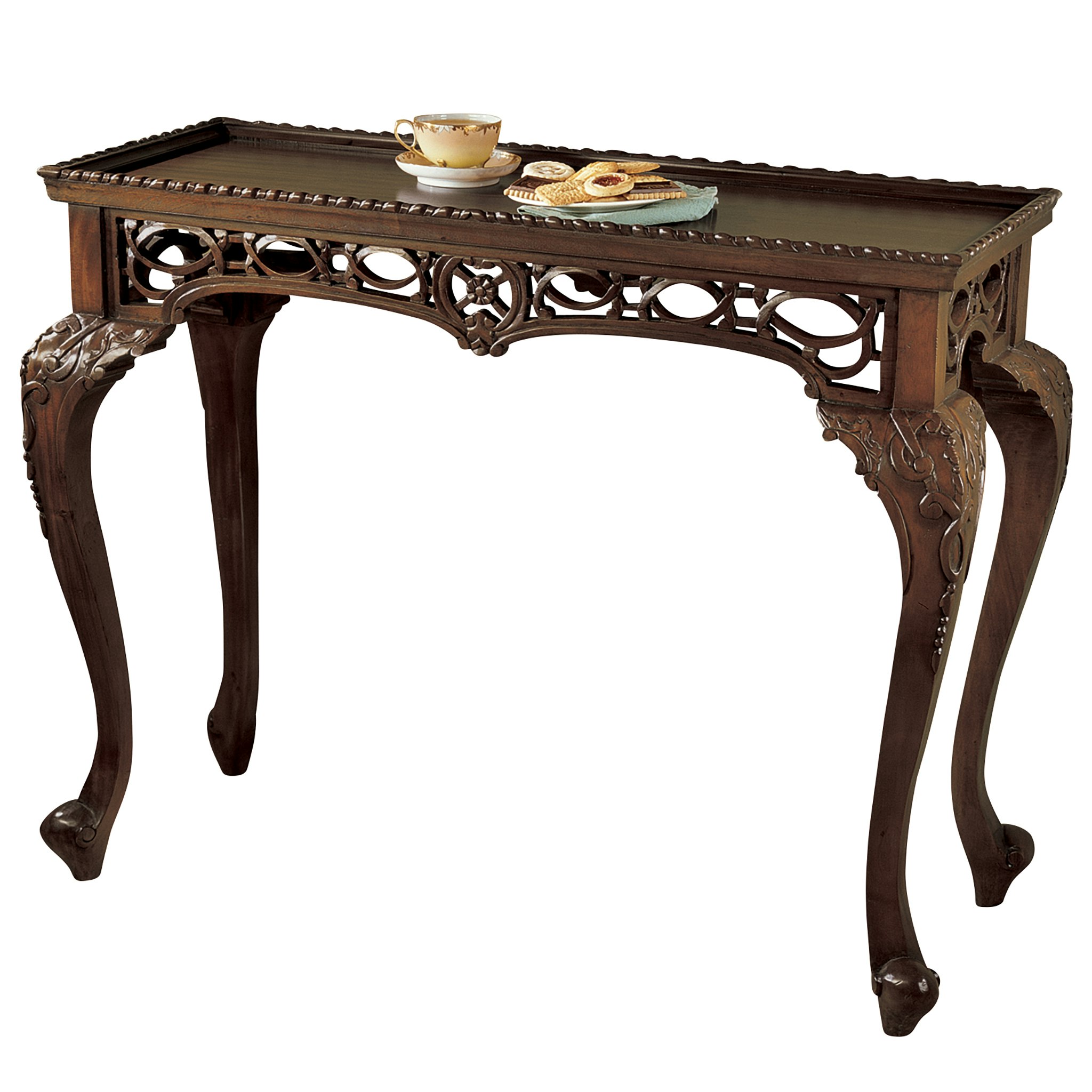 Toscano - Filigree Console Table in Cherry, Mahogany