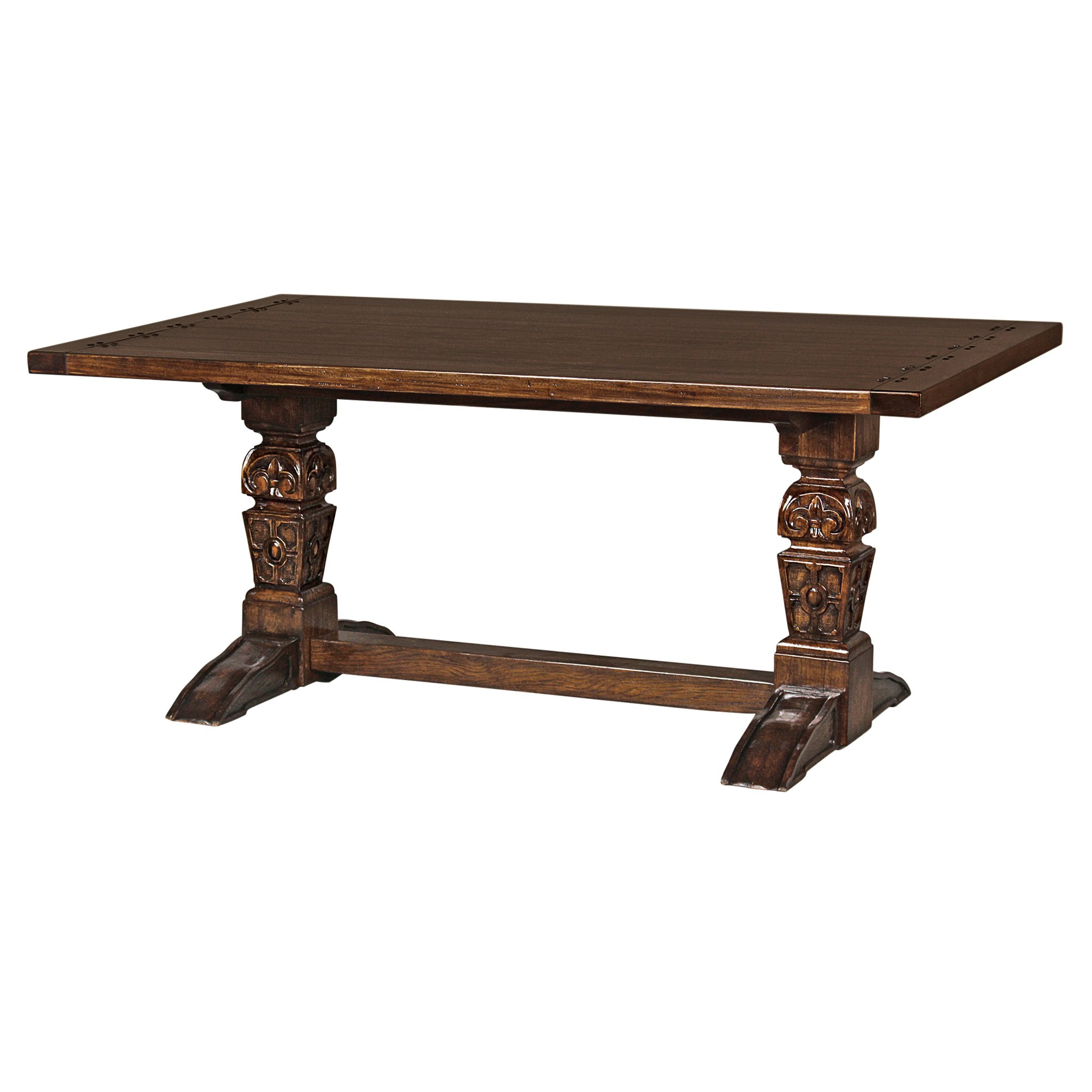 Toscano - English Gothic Refectory High Table in Walnut, Mahogany